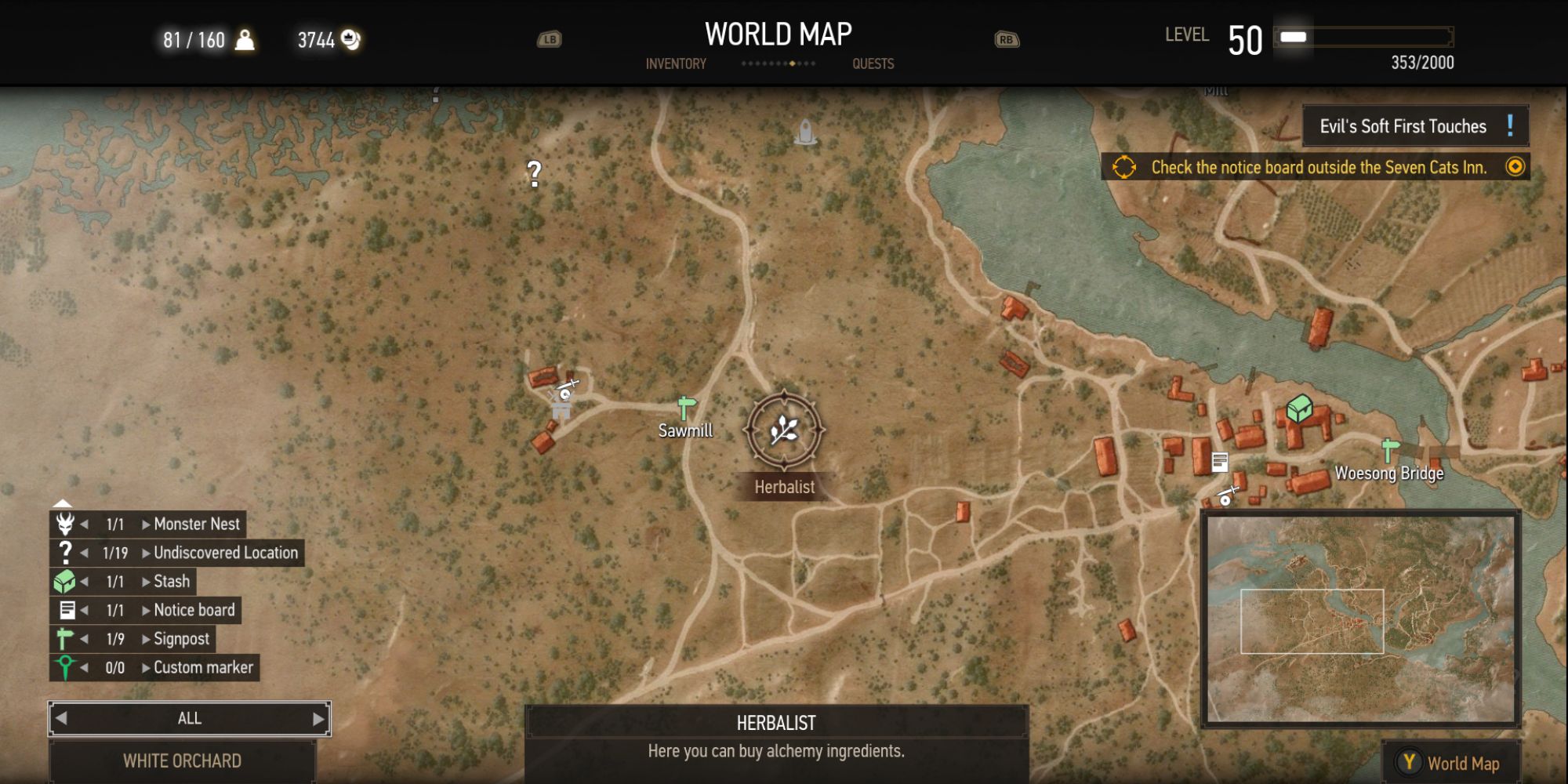 The Witcher 3 Screenshot Of Tomira Map Location