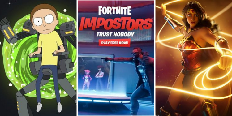 This Week In Fortnite News Morty Joins The Battle Totally Not Among Us And Wonder Woman
