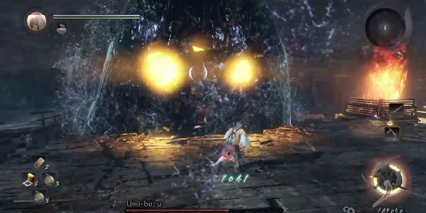 The giant creature Umi-bozu, one of the hardest bosses in Nioh, including the DLC