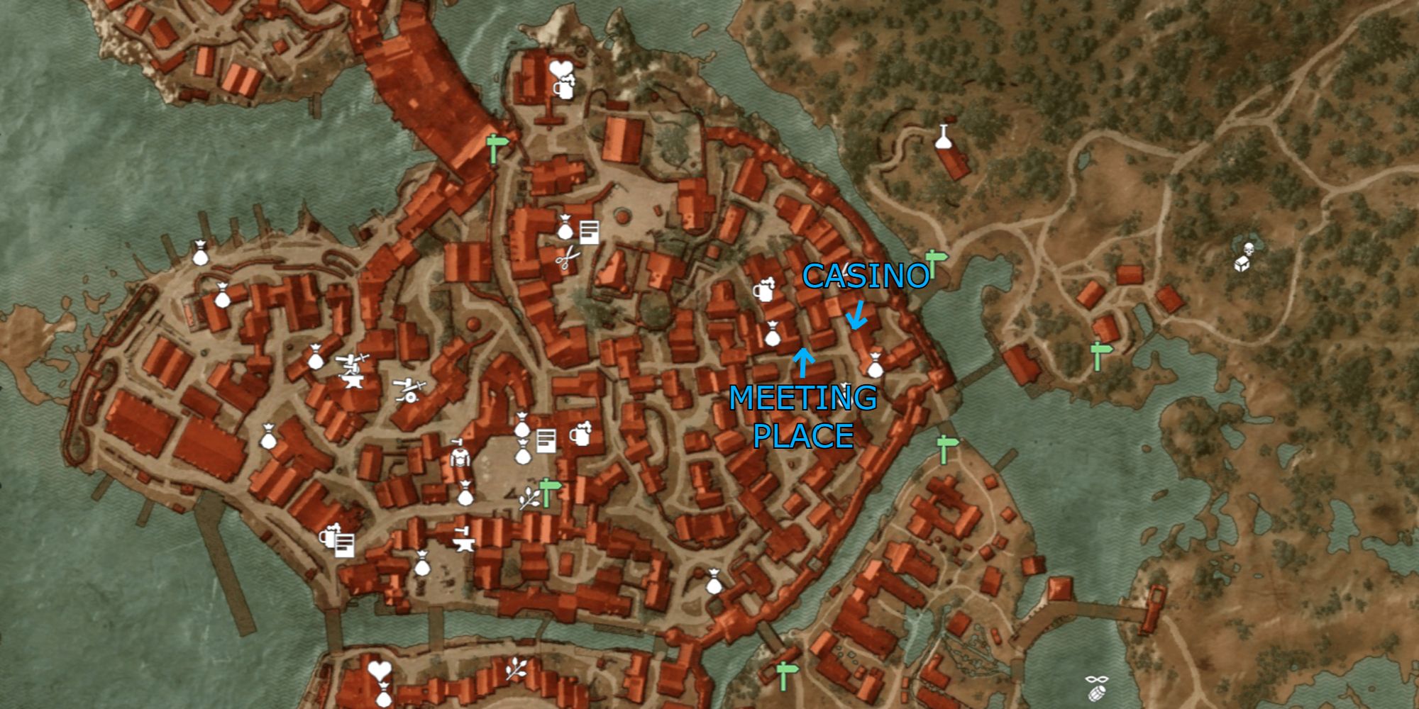 Witcher 3 Screenshot Of Gangs Of Novigrad Casino Map Location