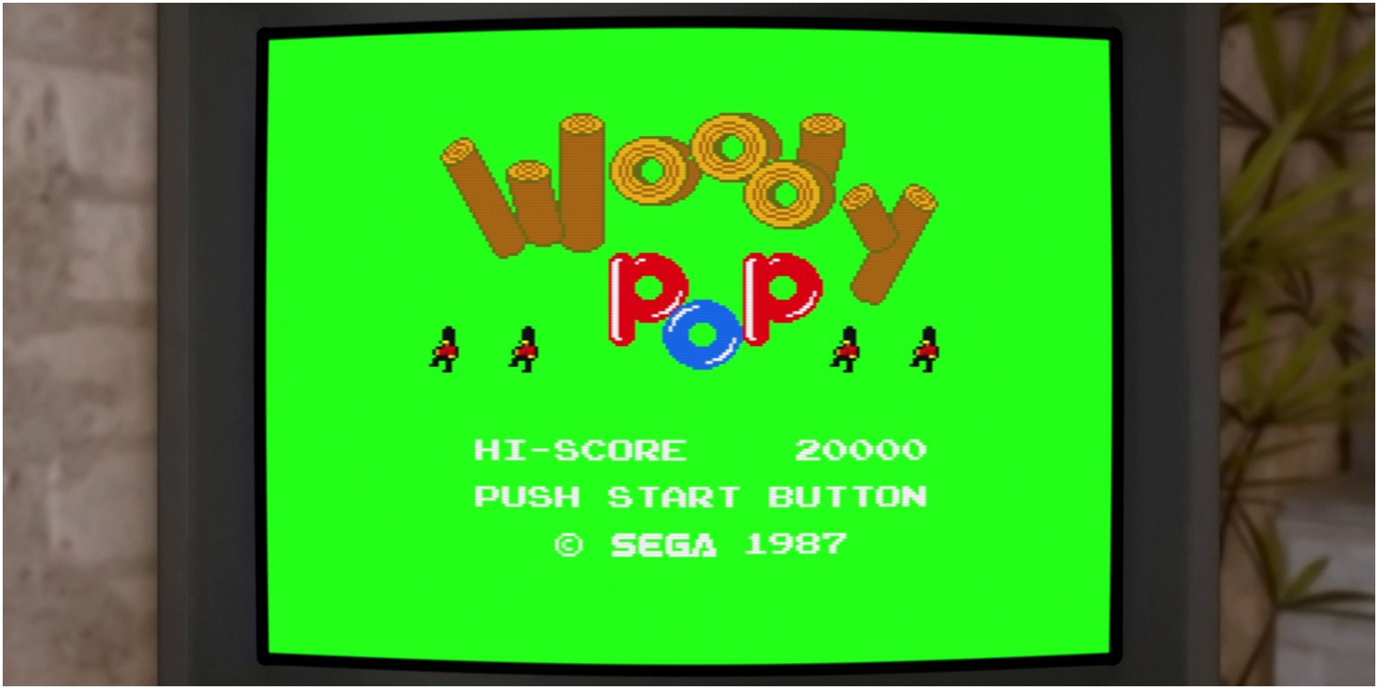 Woody Pop Sega Master System Title Screen via Lost Judgment cabinet