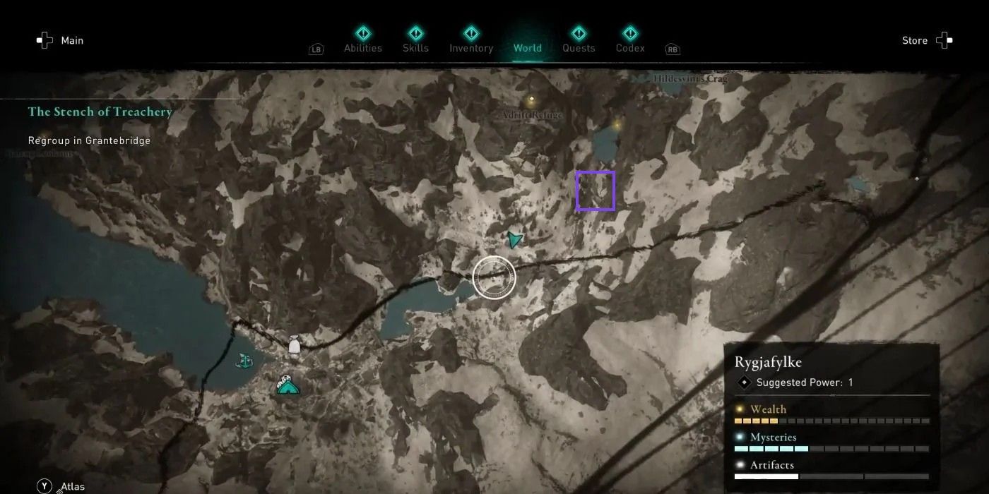 Assassin's Creed Valhalla Rygjafylke map Bil's comb location blue box highlight
