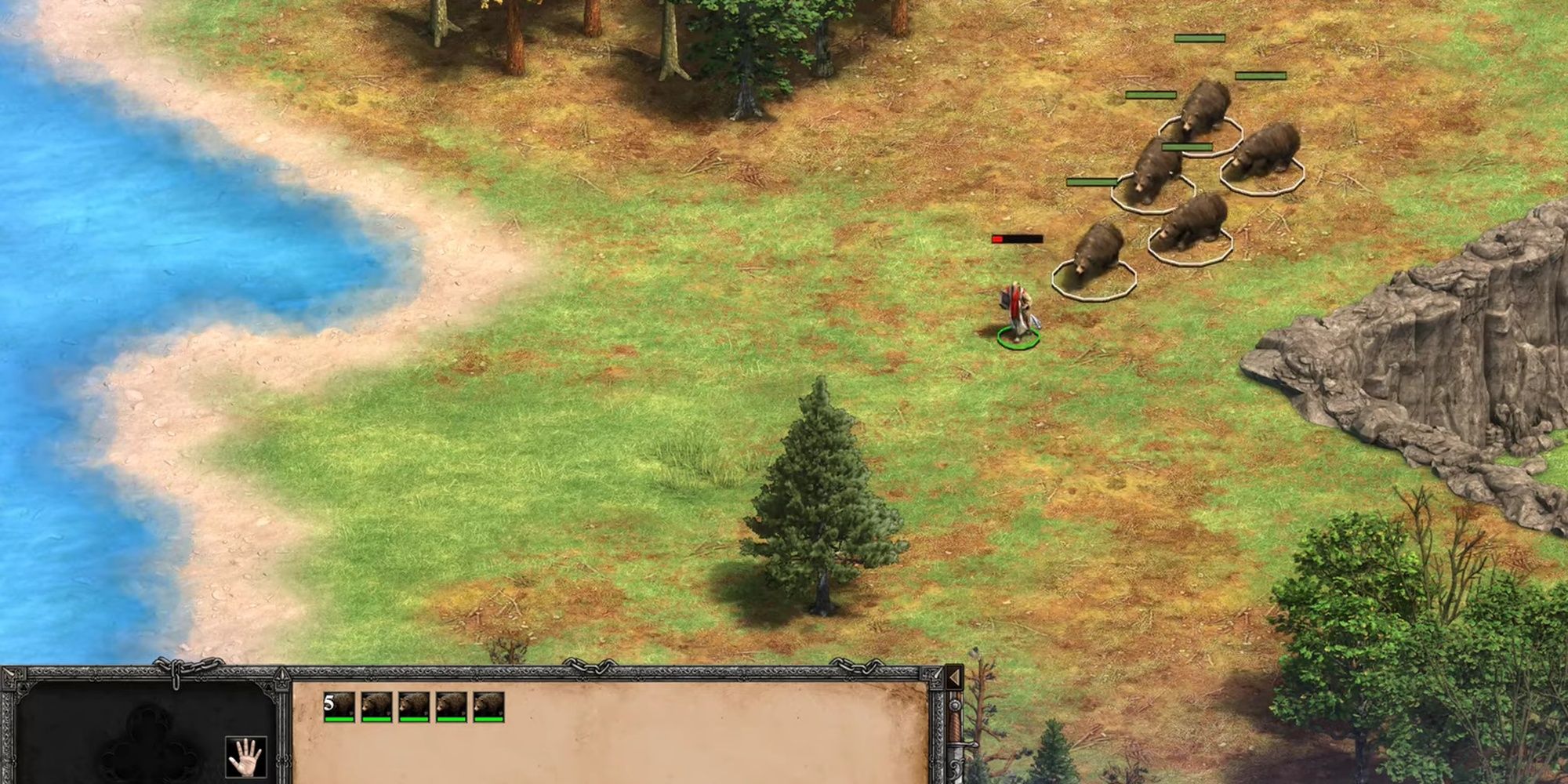 Age Of Empires: 2 - Player Controlled Bears Attacking Enemy Priest