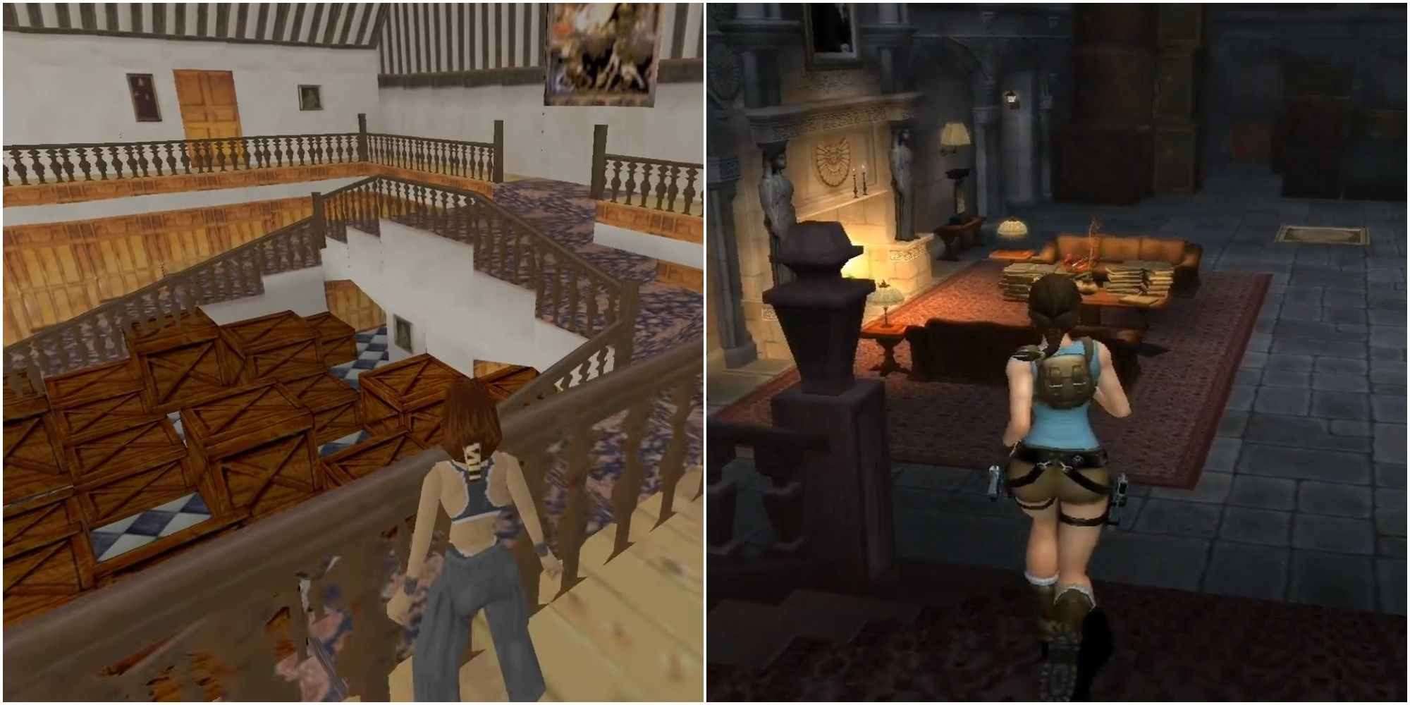 Lara Croft's Crate Delivery in Tomb Raider 1996 and Anniversary
