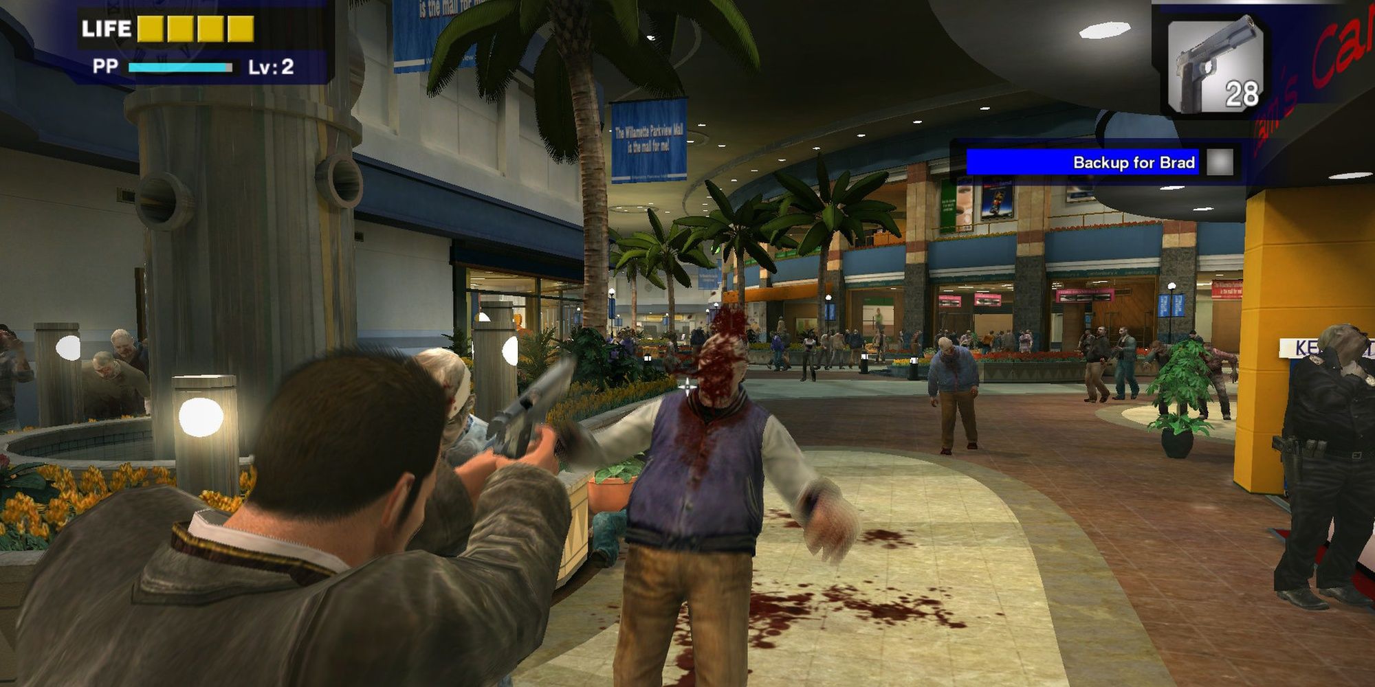 Dead Rising: Frank Performing Headshot On Zombie
