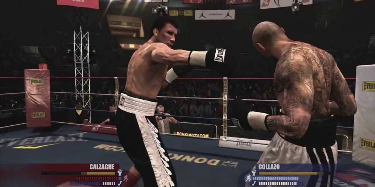 Screenshot mid-punch Don King Boxing