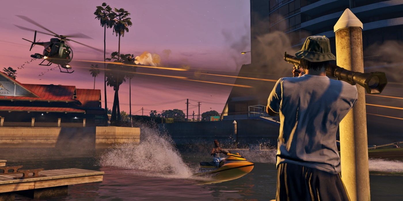 gta 5 guy shooting helicopter with rocket launcher
