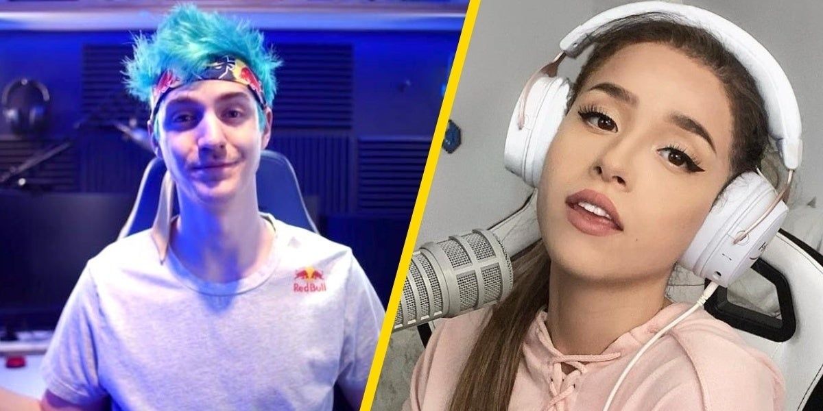 A collage showing game streamers, Ninja and Pokimane