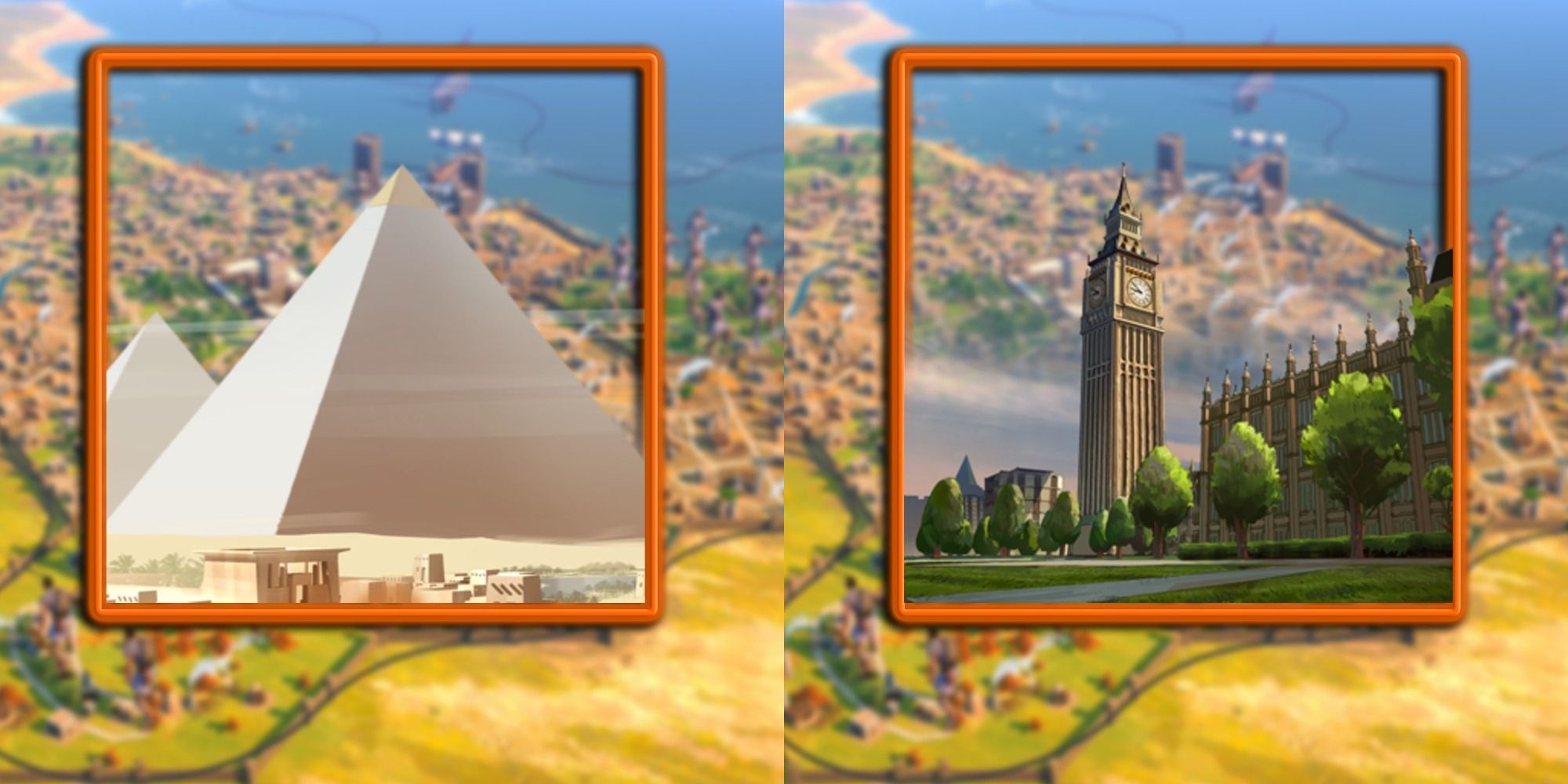 pyramids and big ben in humankind