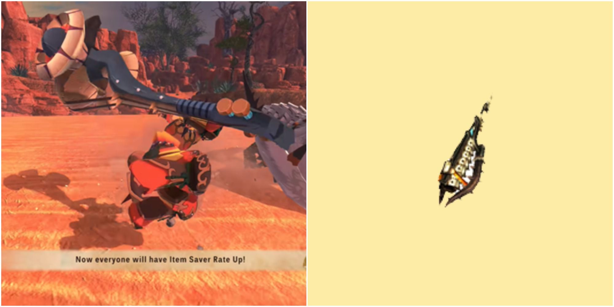 Hunting Horn in battle and Algiguiro from Monster Hunter Stories 2