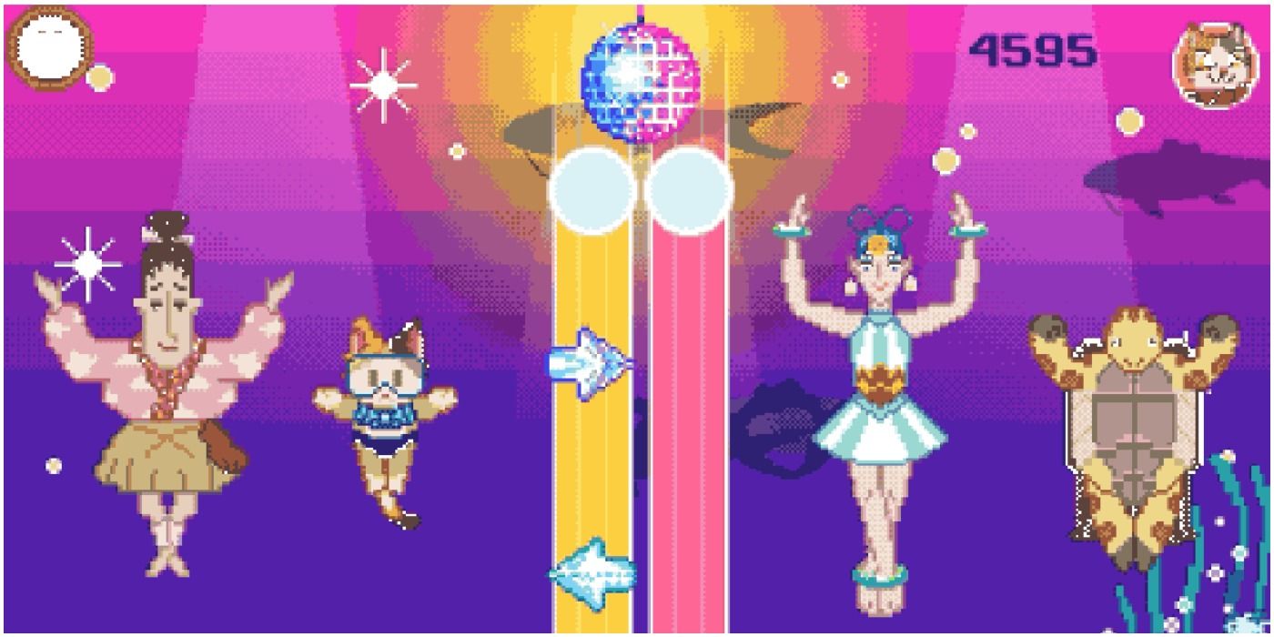 Artistic Swimming Game From Google Doodle Champion Island Games Featuring Lucky the Cat, Legendary Champion Princess Otohime, and Dancers
