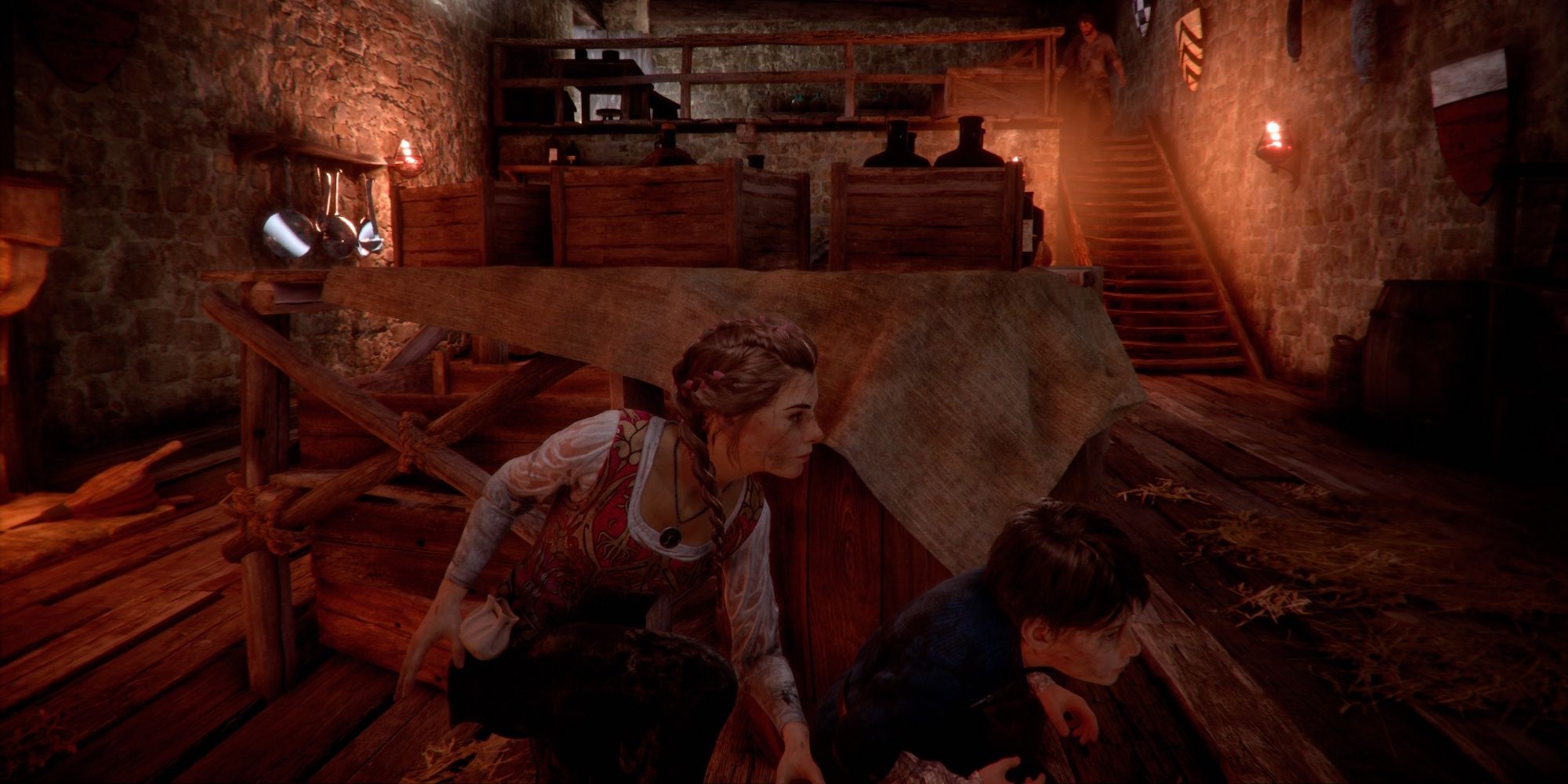 A Plague Tale Innocence - characters using stealth to hide