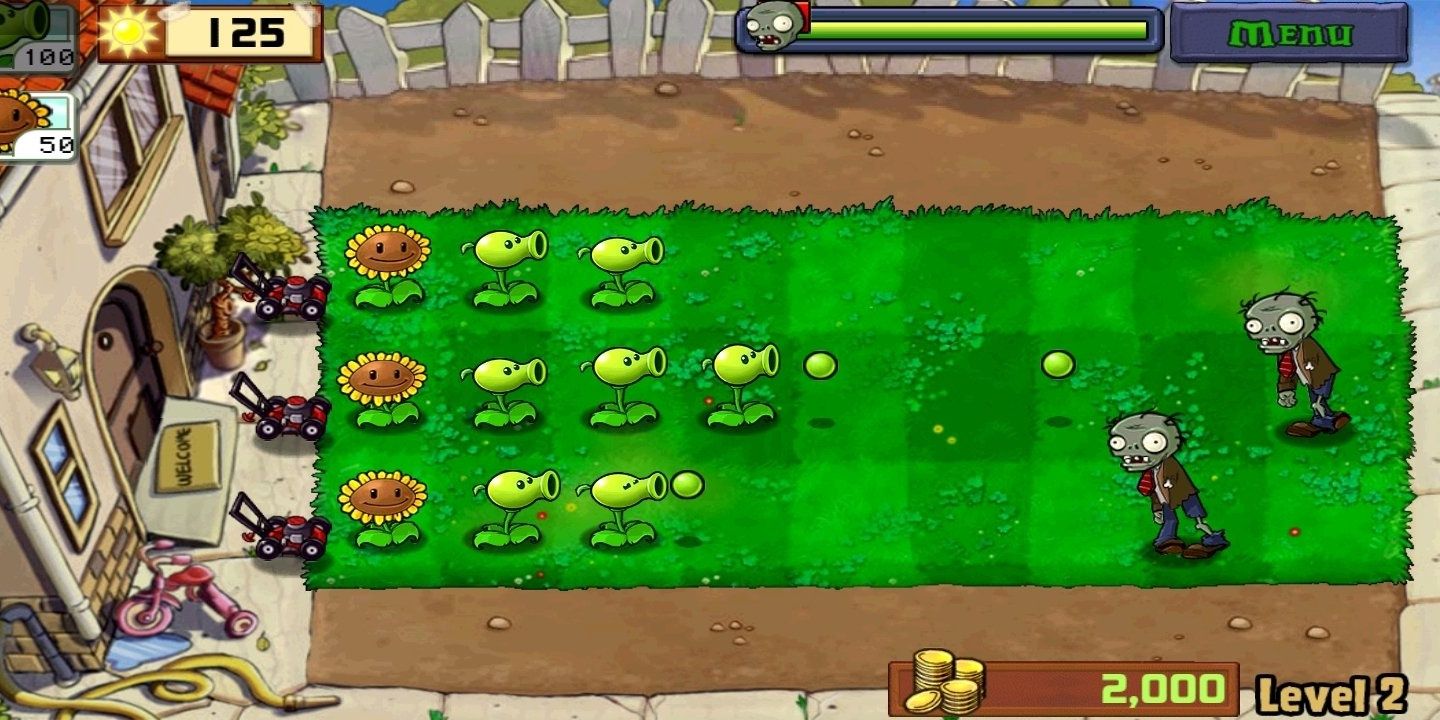 A screenshot showing Plants vs. Zombies on Apple iPad