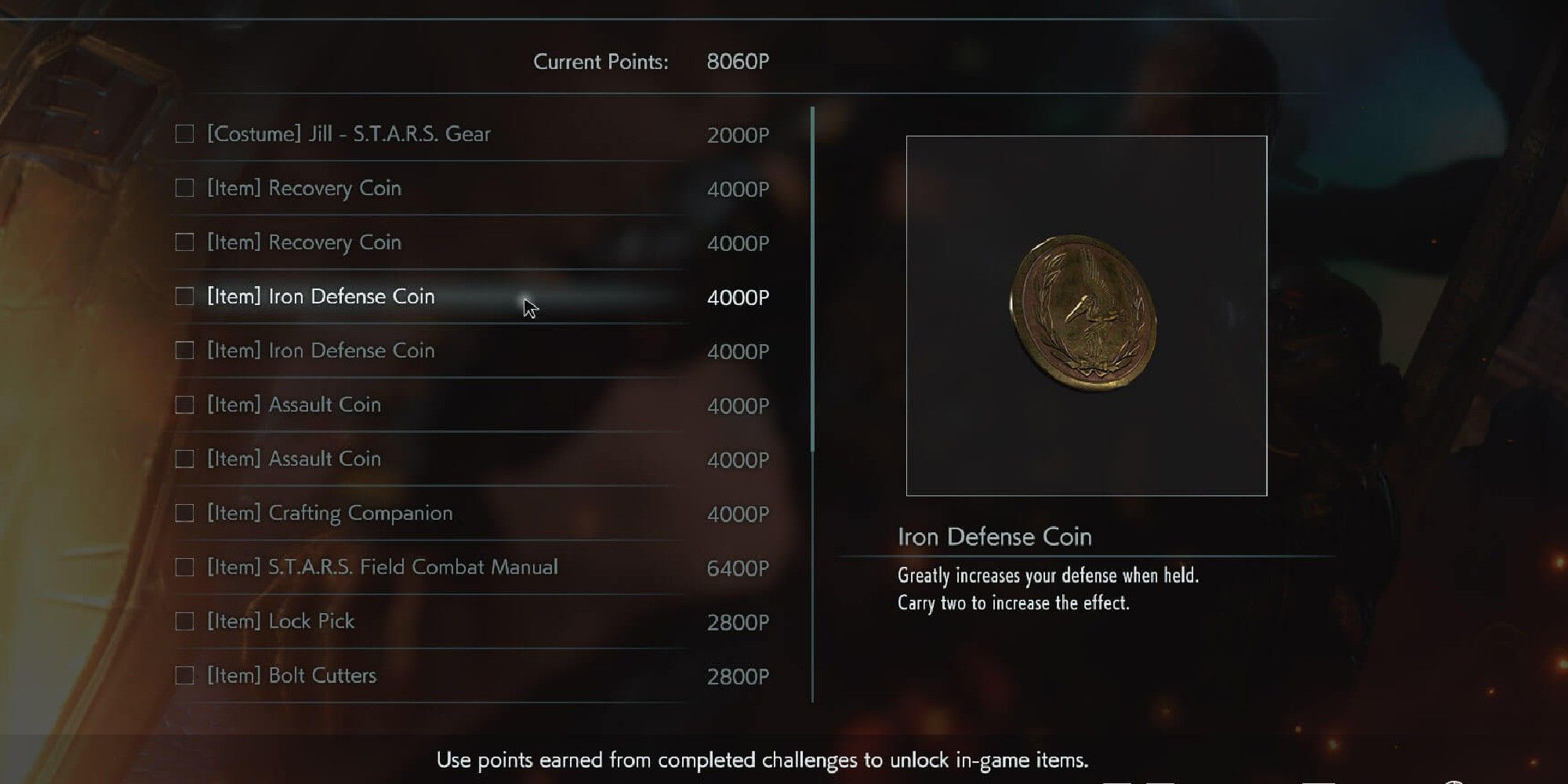 defense coin resident evil 7