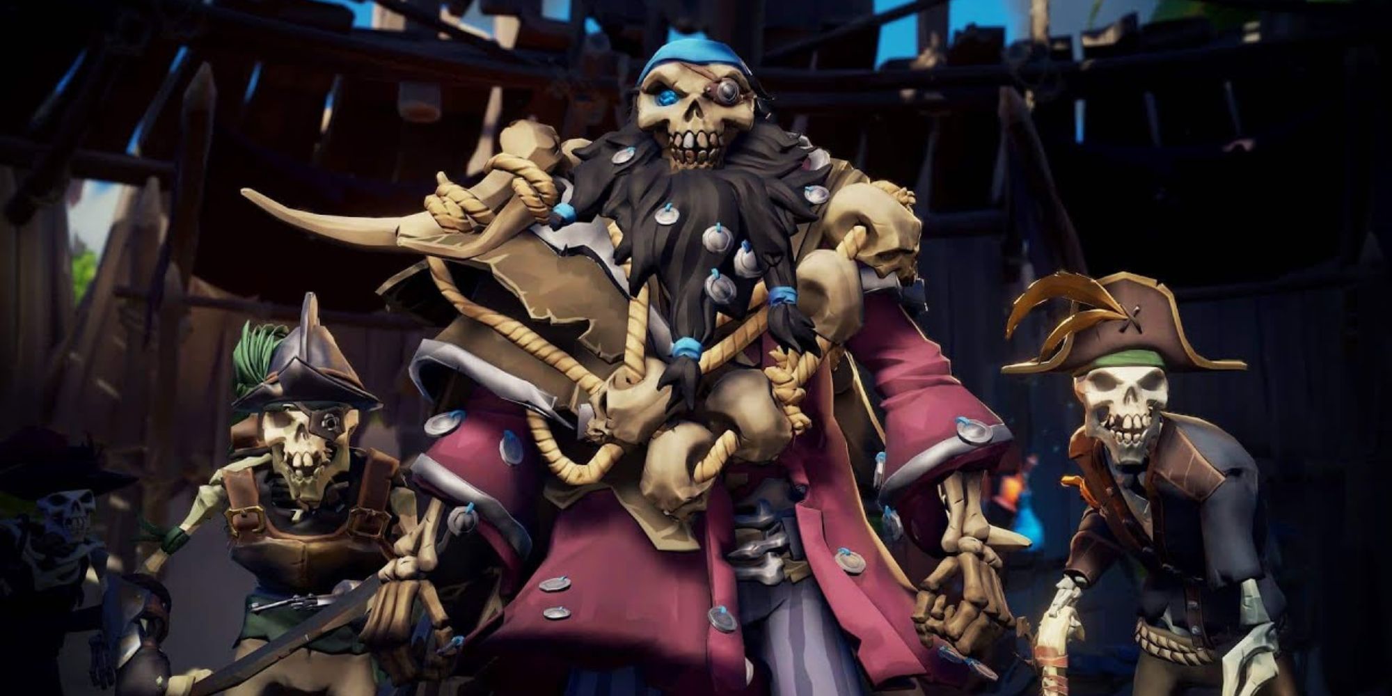 sea of thieves ghost of graymarrow skeletong enemies next to the boss