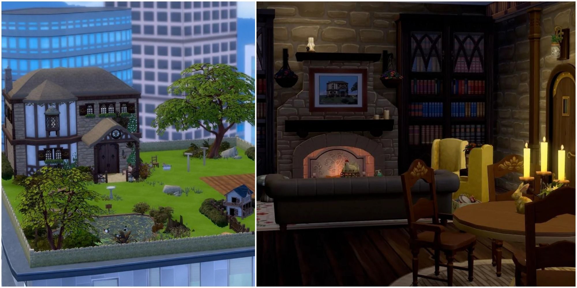 skyscraper cottage and interior the sims