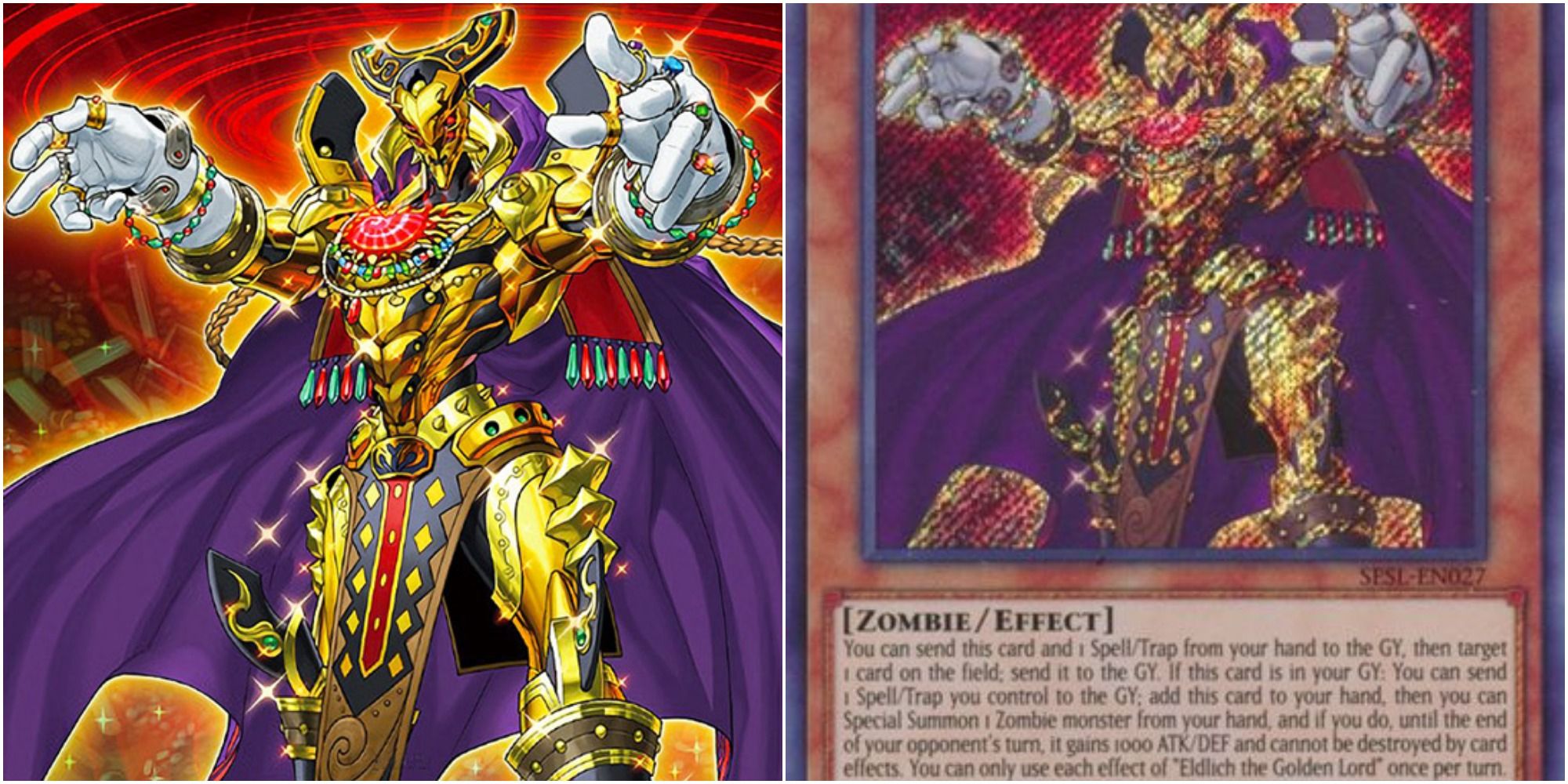 yugioh eldich of the golden lord card art and text