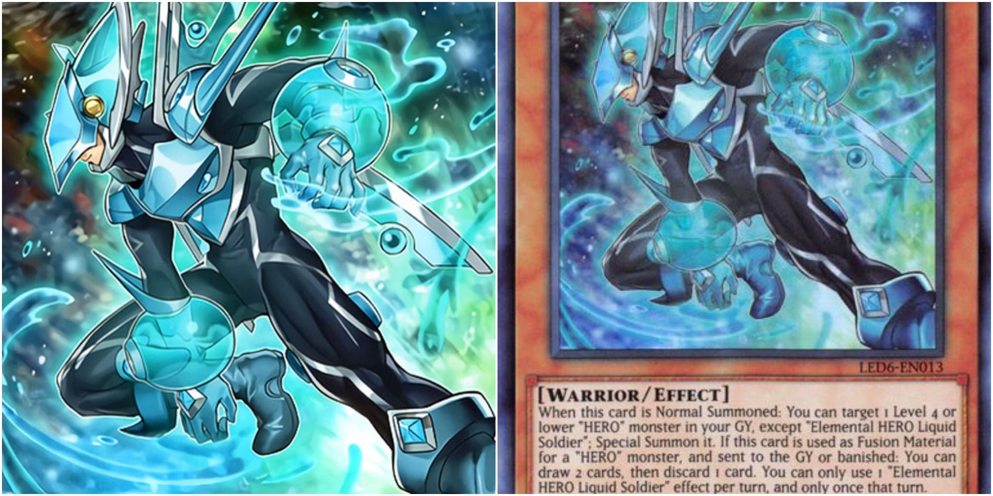 yugioh elemental hero liquid soldier card art and text