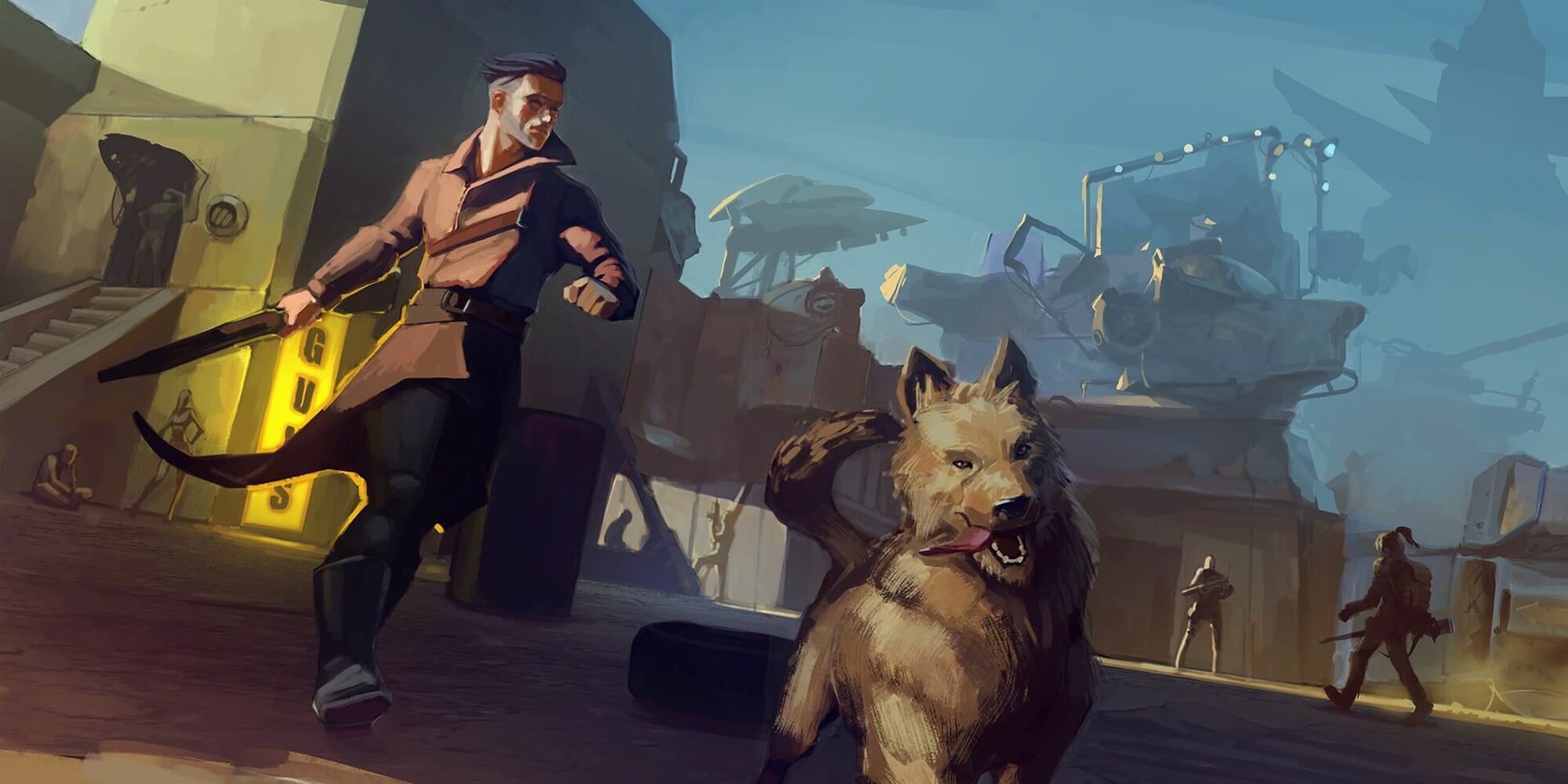 A Wastelander Sets Off With His Dog Companion