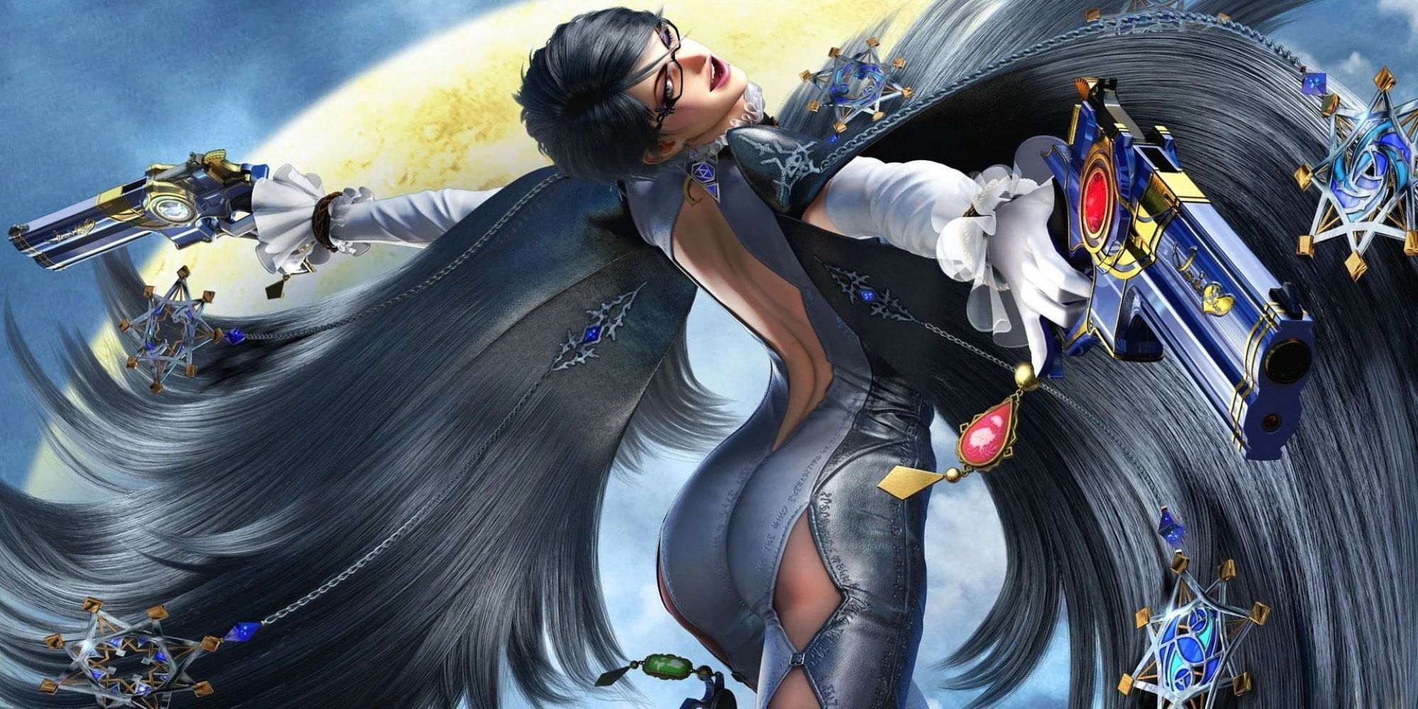 Bayonetta character art with guns