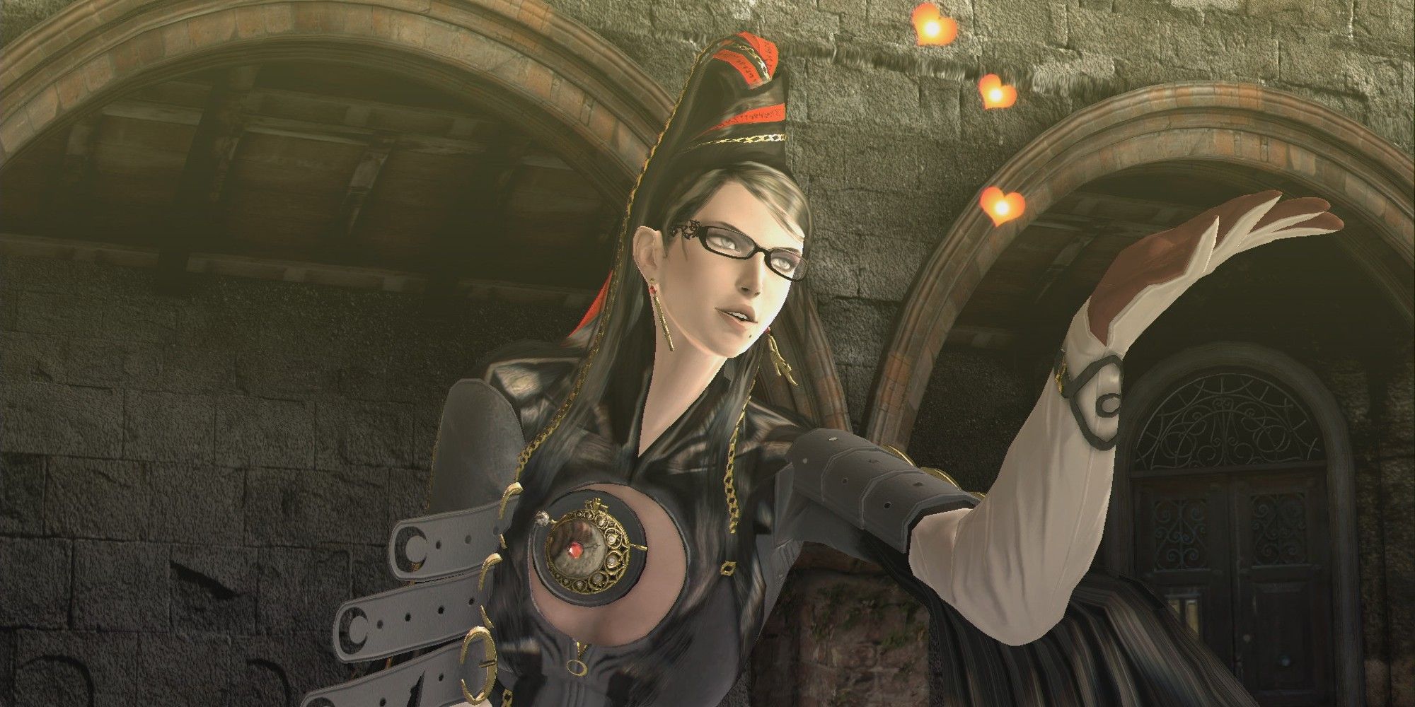 bayonetta blowing a kiss after completing a verse