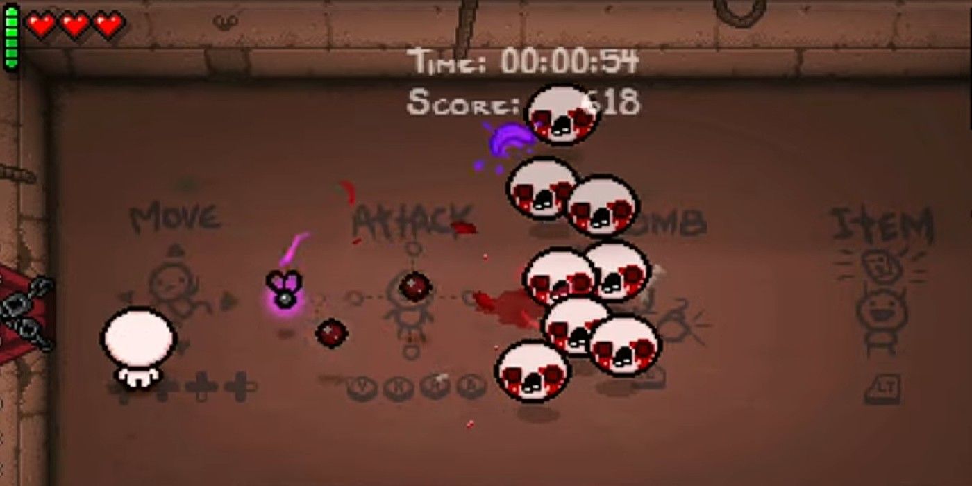 glowing purple Psy Fly buzzing around enemies in The Binding of Isaac