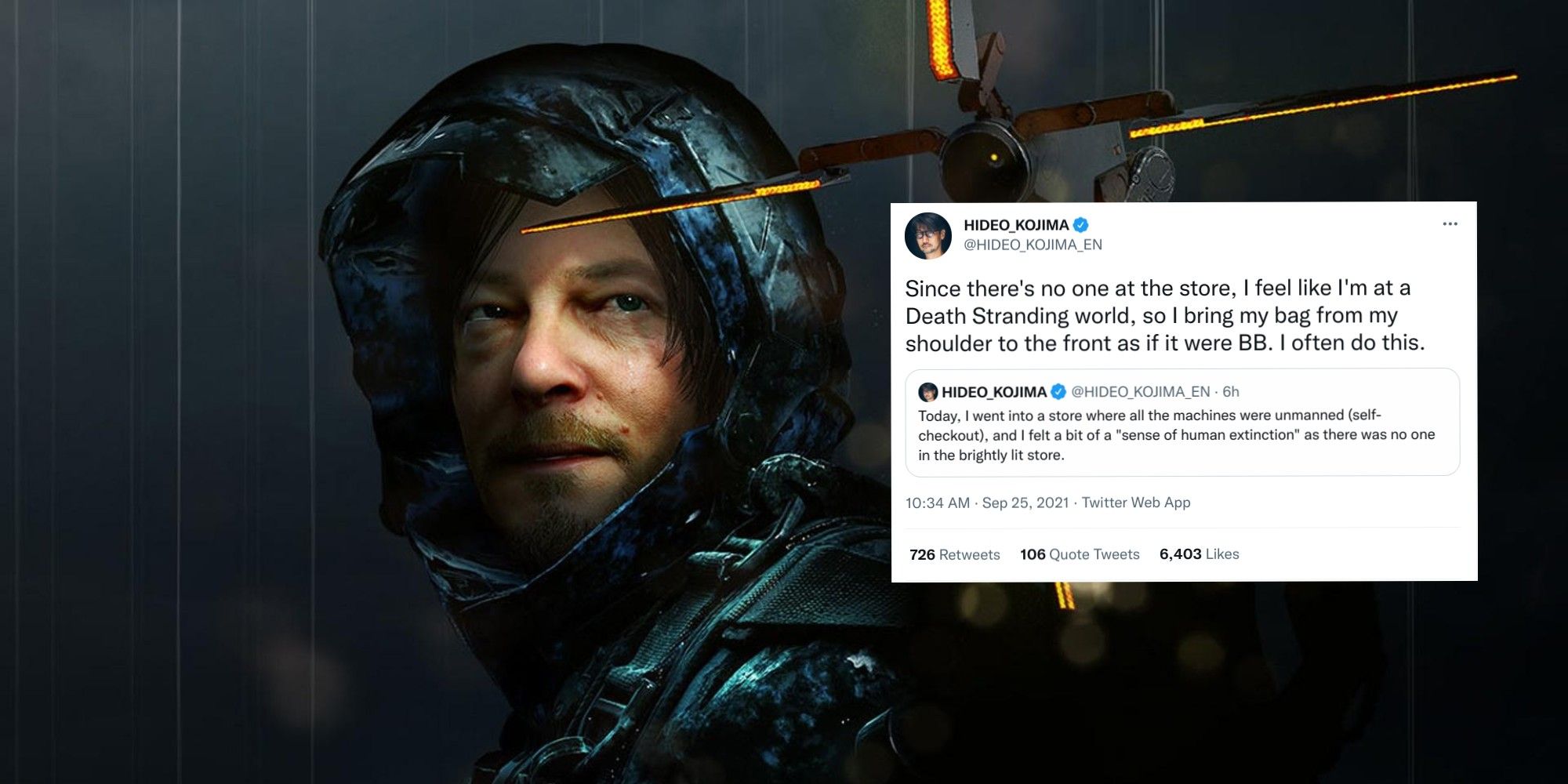 Hideo Kojima Tweet, Death Stranding