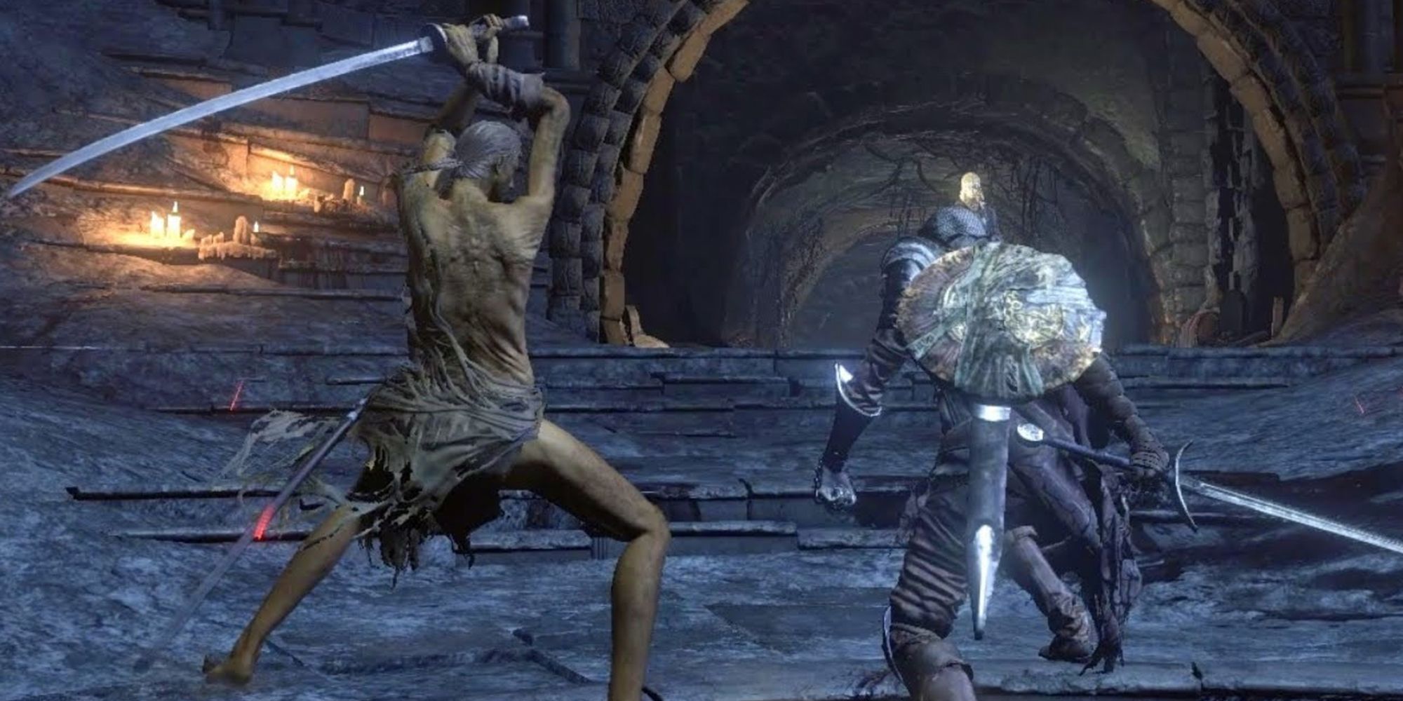 Dark Souls 3 - Fighting The Sword Master Within The Firelink Shrine