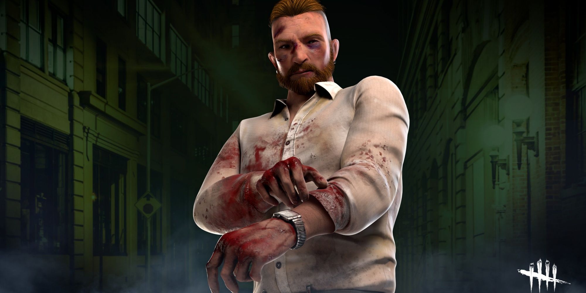 David King getting ready for a fight in Dead By Daylight