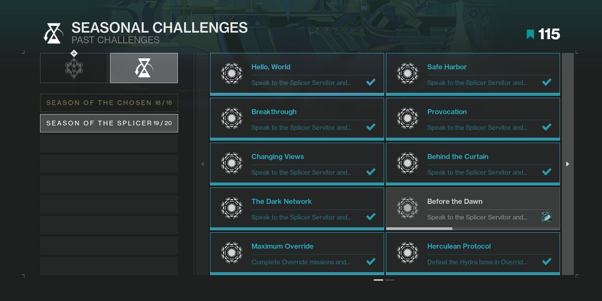 Destiny 2 Splicer Challenges