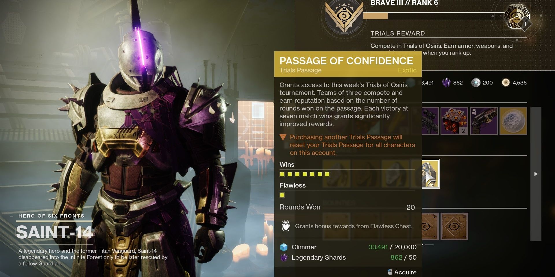 Destiny 2 Trials Passage of Confidence