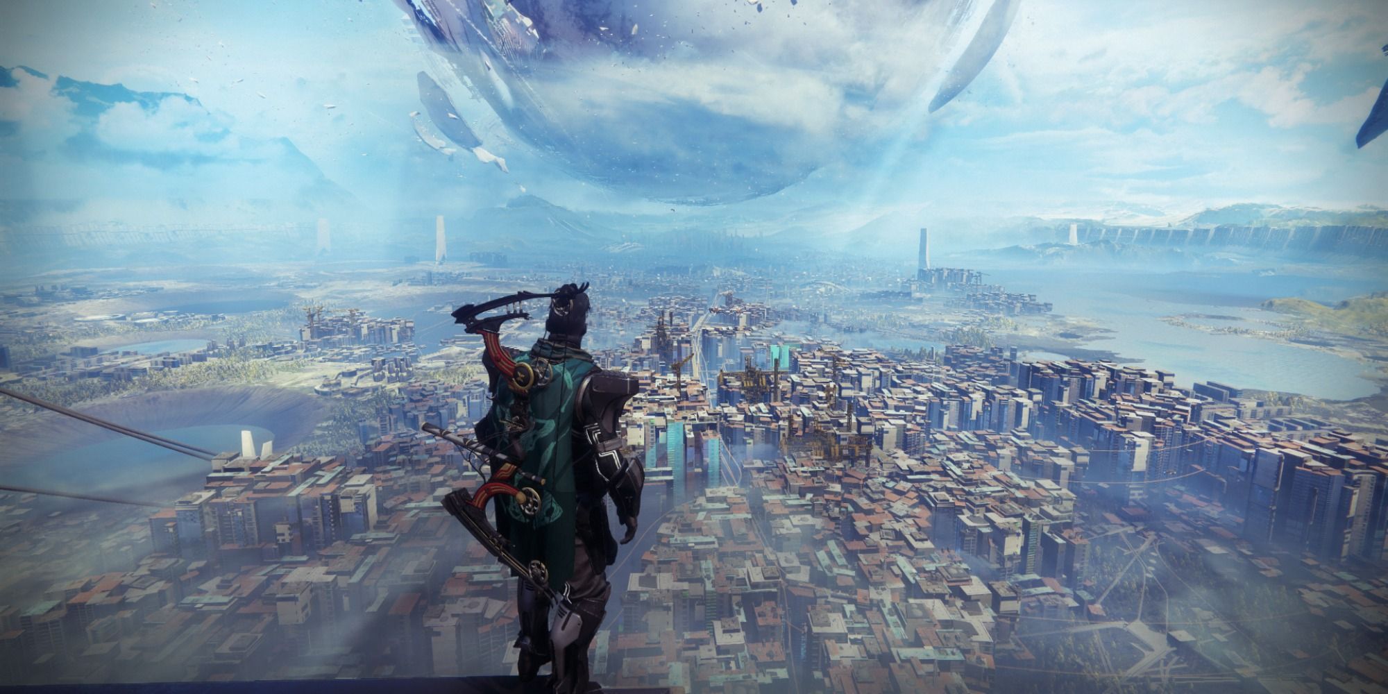 Destiny 2 player onlooking moon