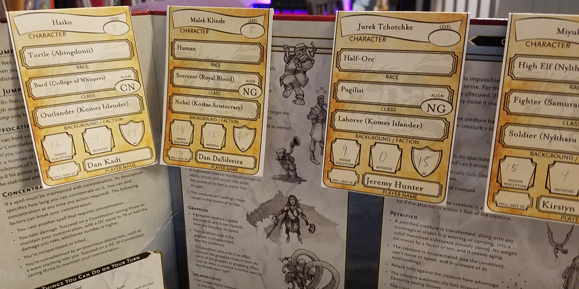 Dungeons and Dragons (dnd) - DM screen with stat blocks