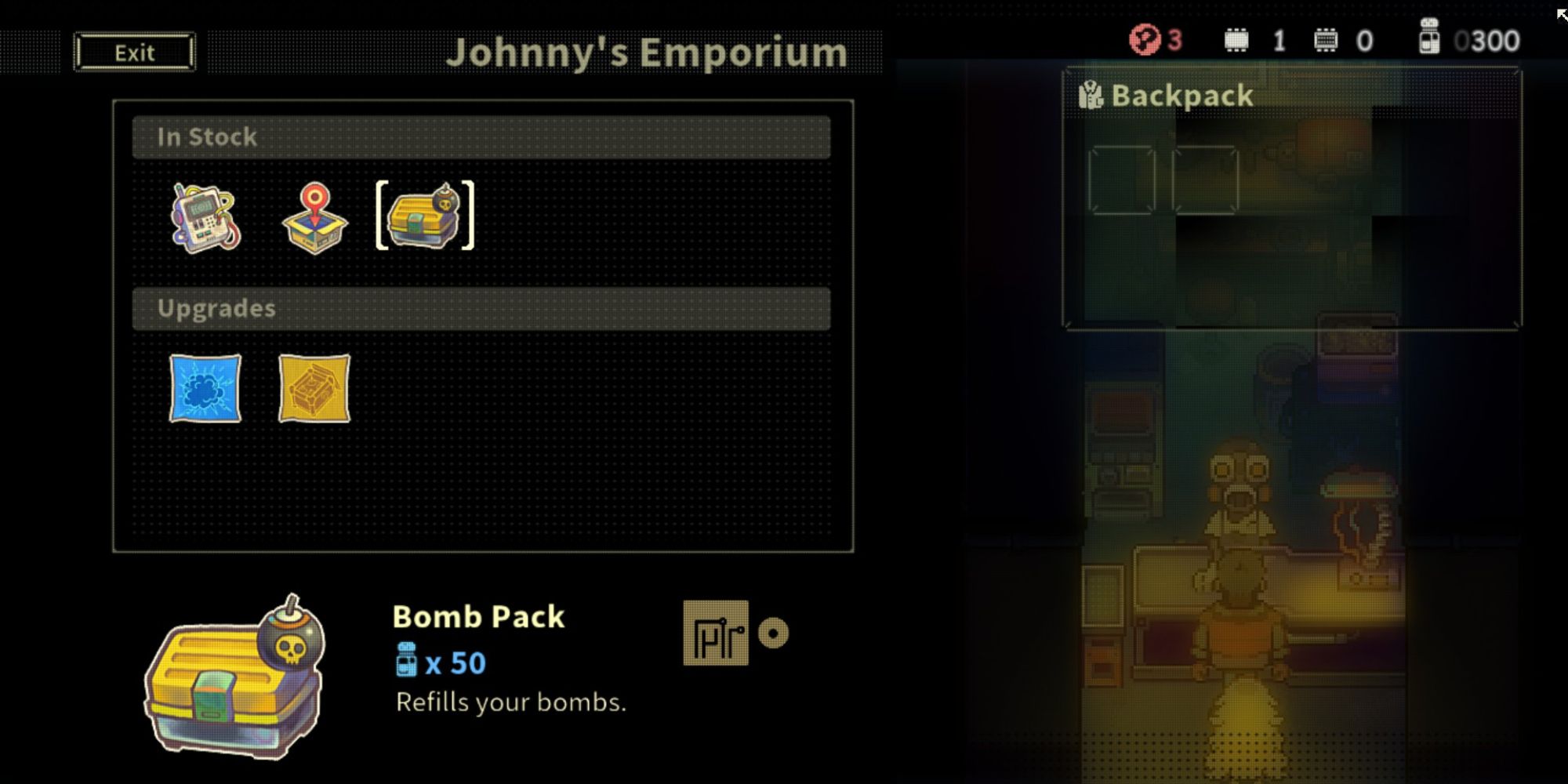 Eastward Johnnys Emporium buying bomb refill