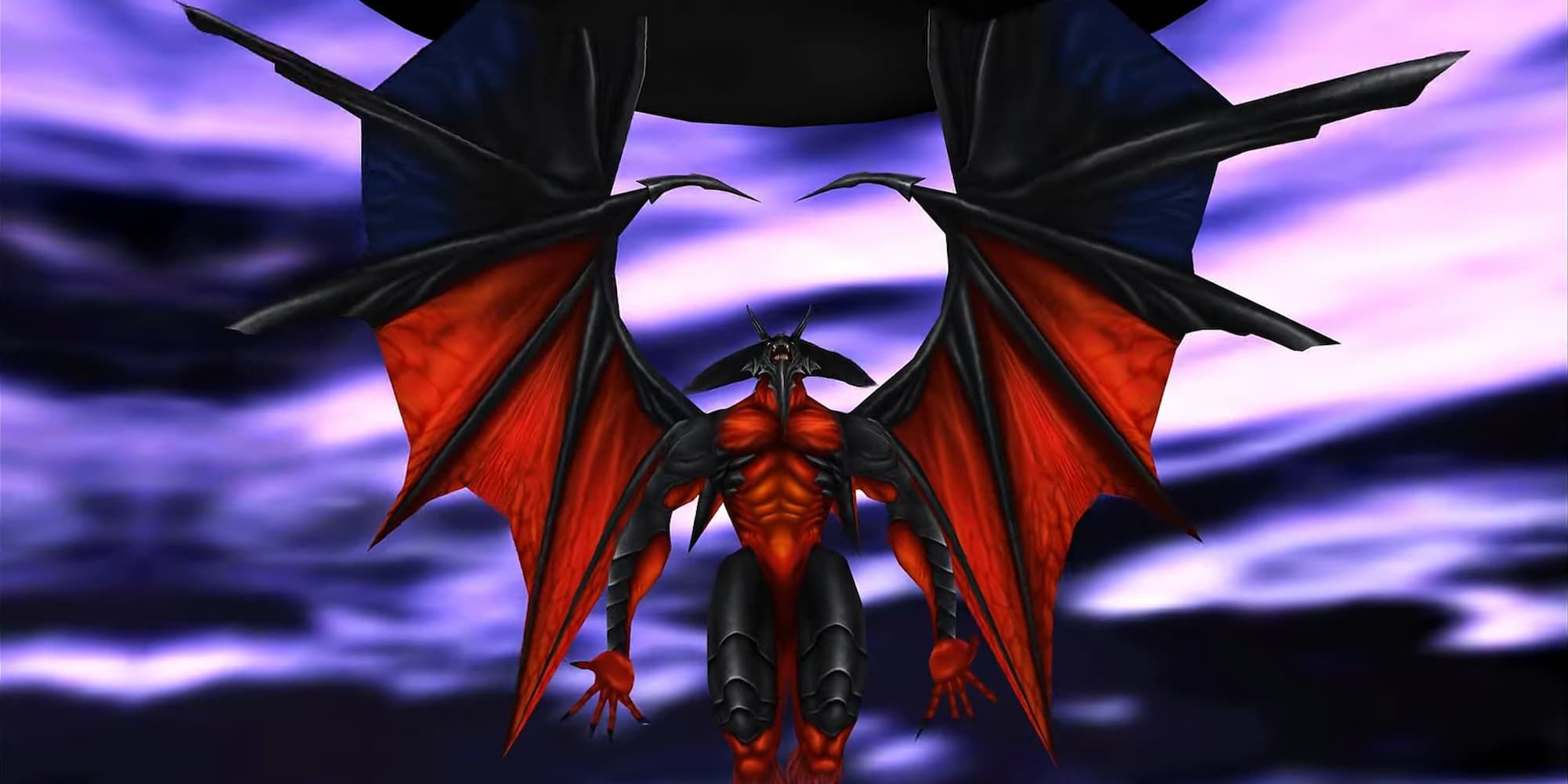 FF8 Diablos giant red and black devil like creature ready to charge an attack