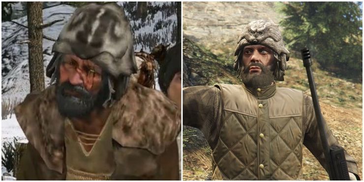 The sasquatch hunter in RDR: Undead Nightmare (left) vs. the one in GTA V (right)