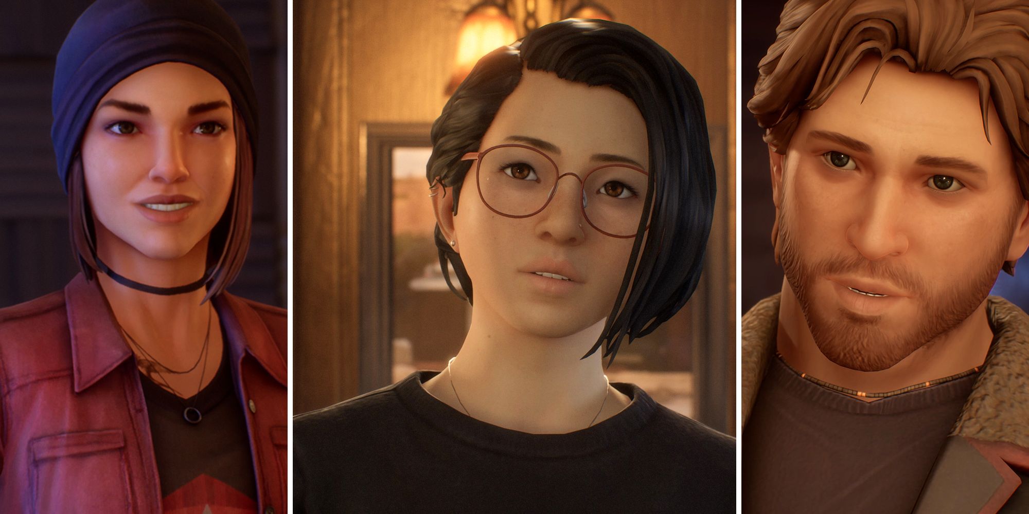 Characters from Life Is Strange: True Colors. Steph is on the left, Alex in the middle, and Ryan on the right.