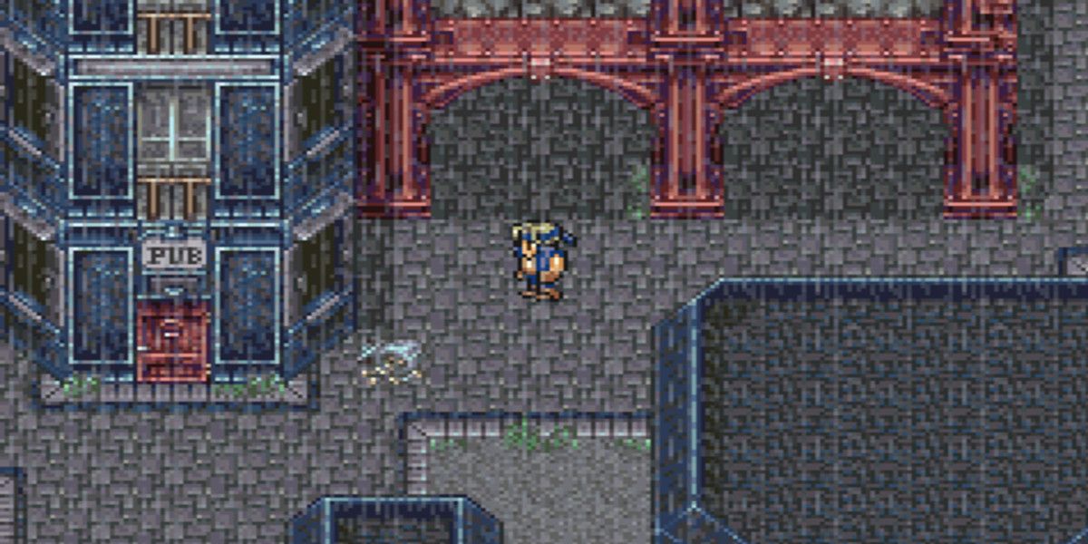 Locke stands in Zozo in Final Fantasy 6
