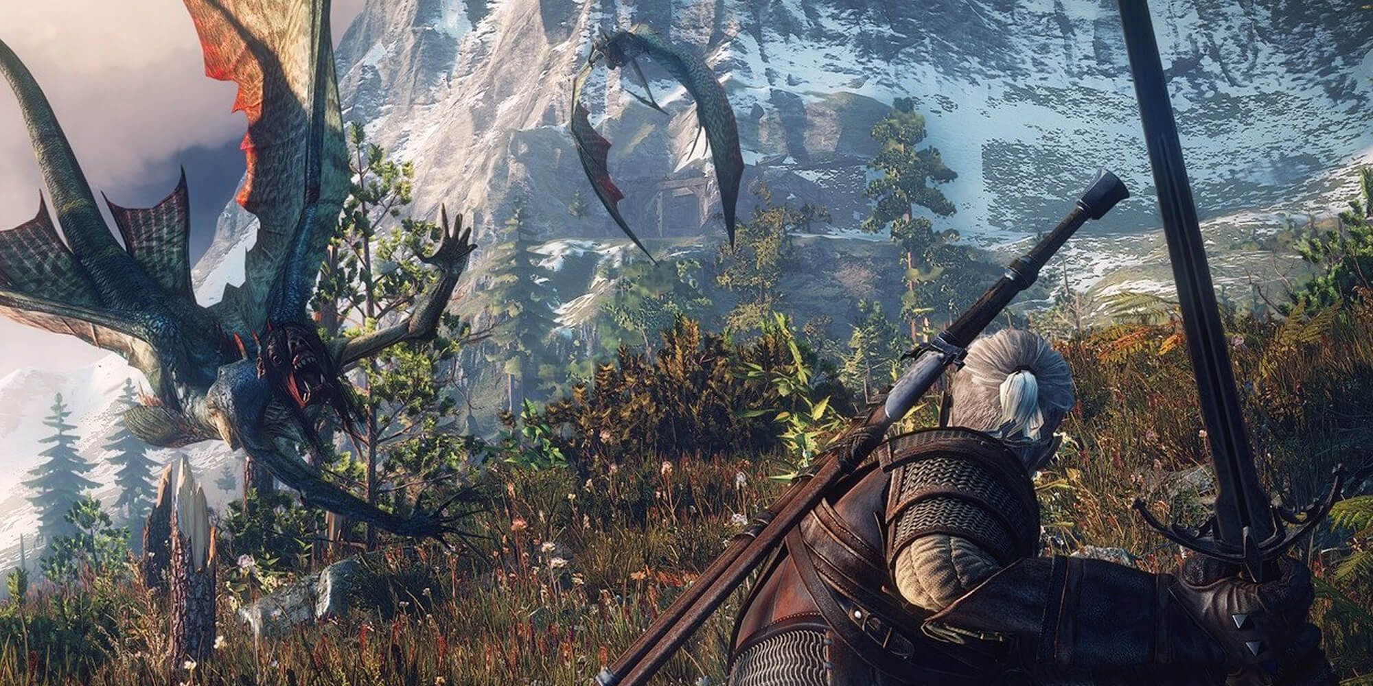 The Witcher Prepares To Fight Off Flying Monsters