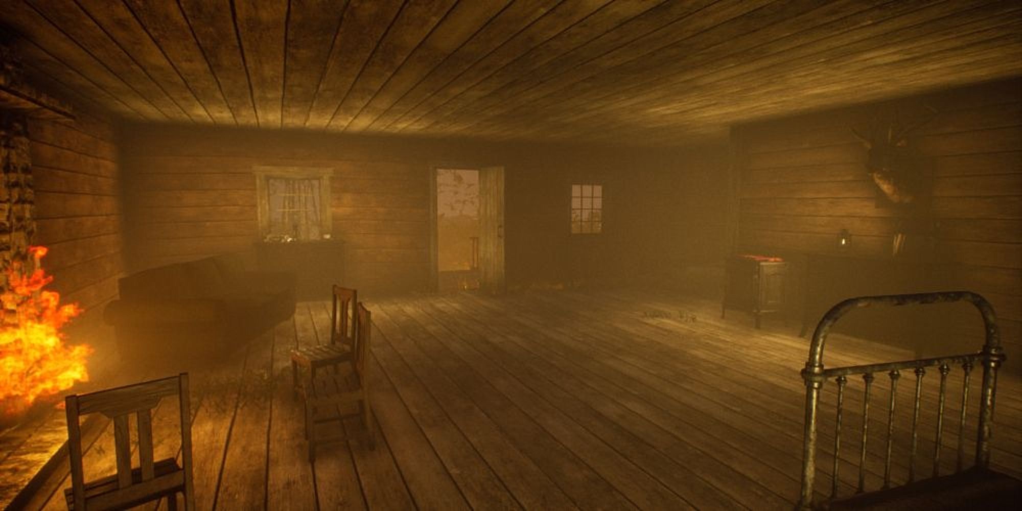 Folklore Hunter foggy cabin