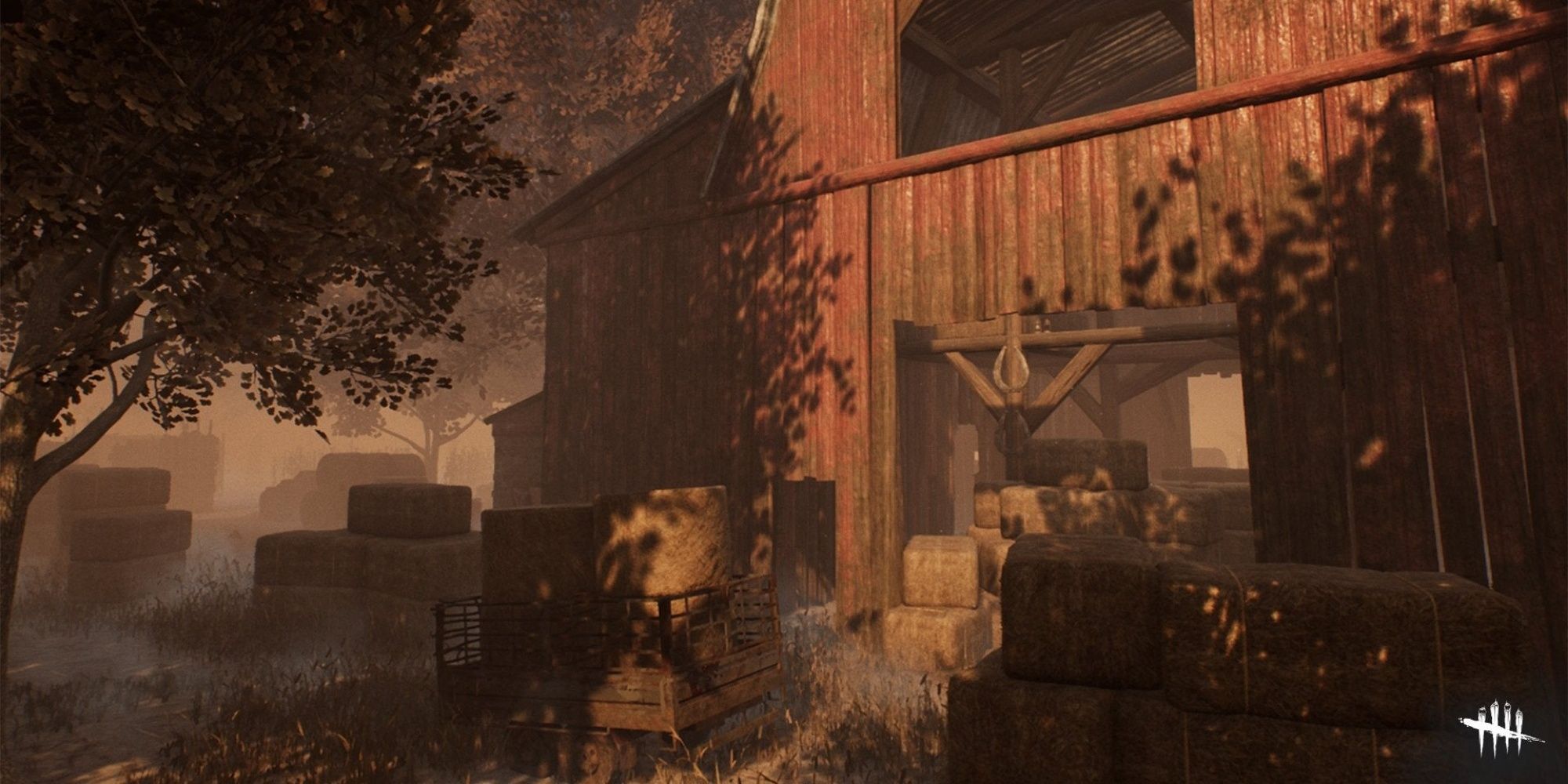 Outside the barn on Fractured Cowshed in Dead by Daylight