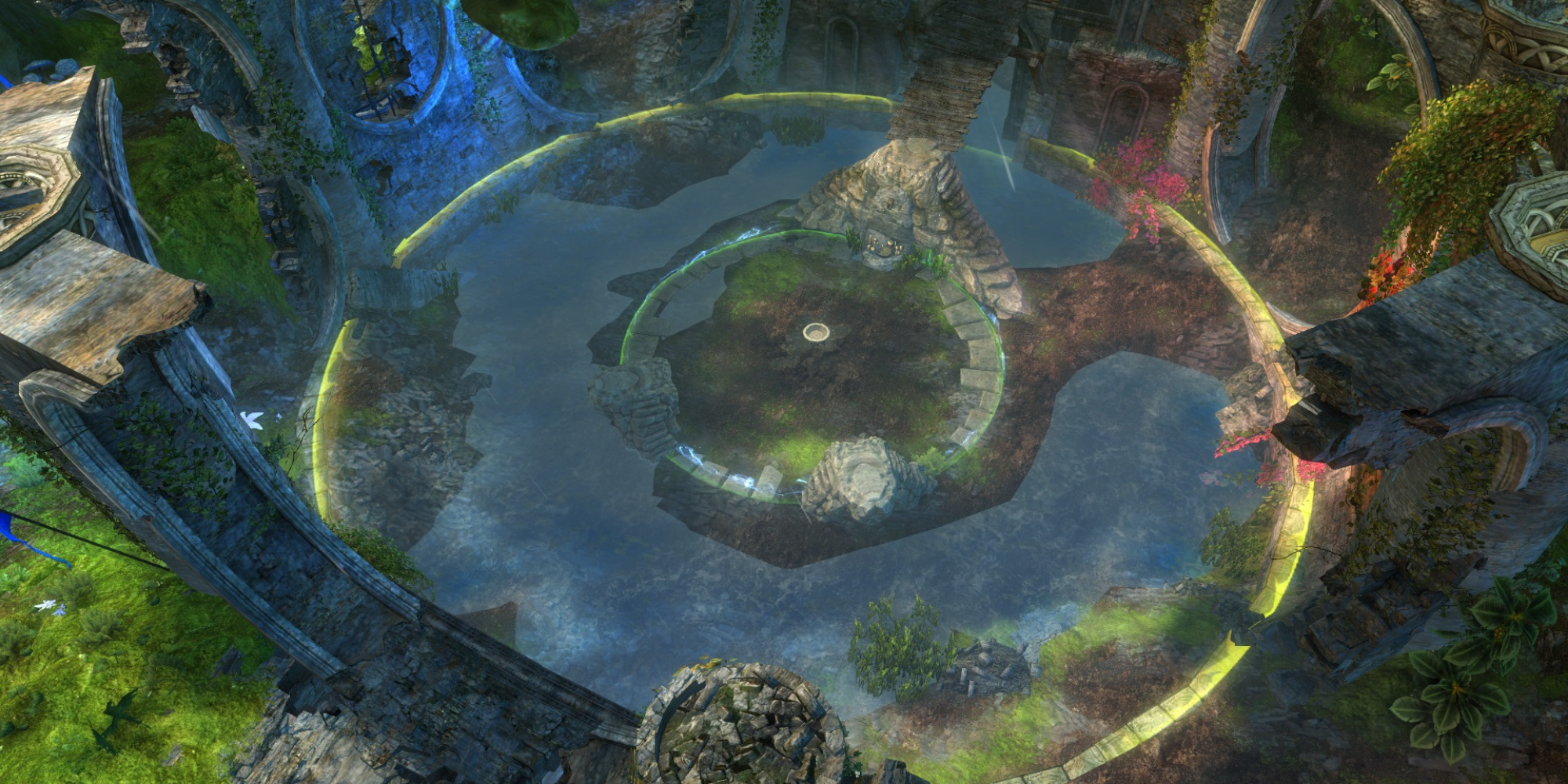 GW2 - Screenshot of the Courtyard PvP map as seen from above