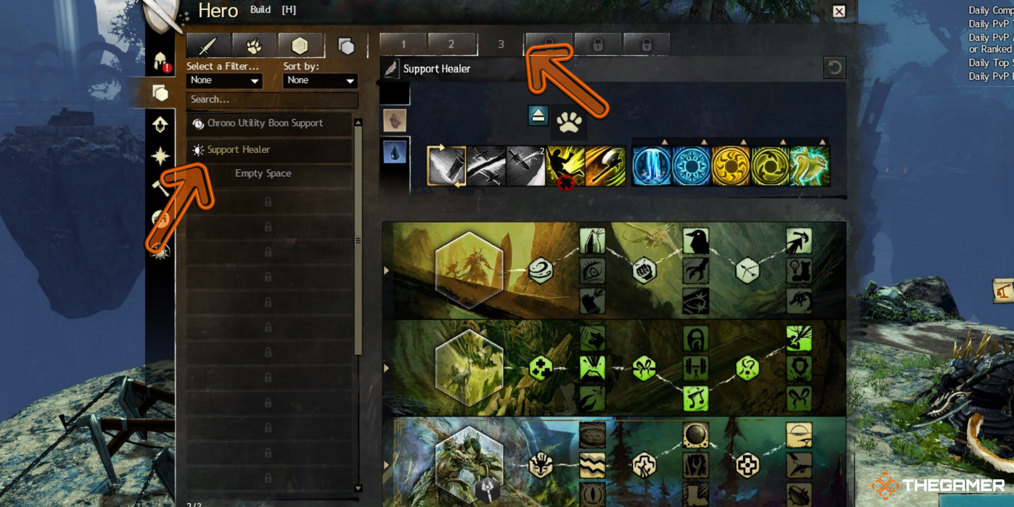 GW2 - Screenshot showing the player the Build Menu