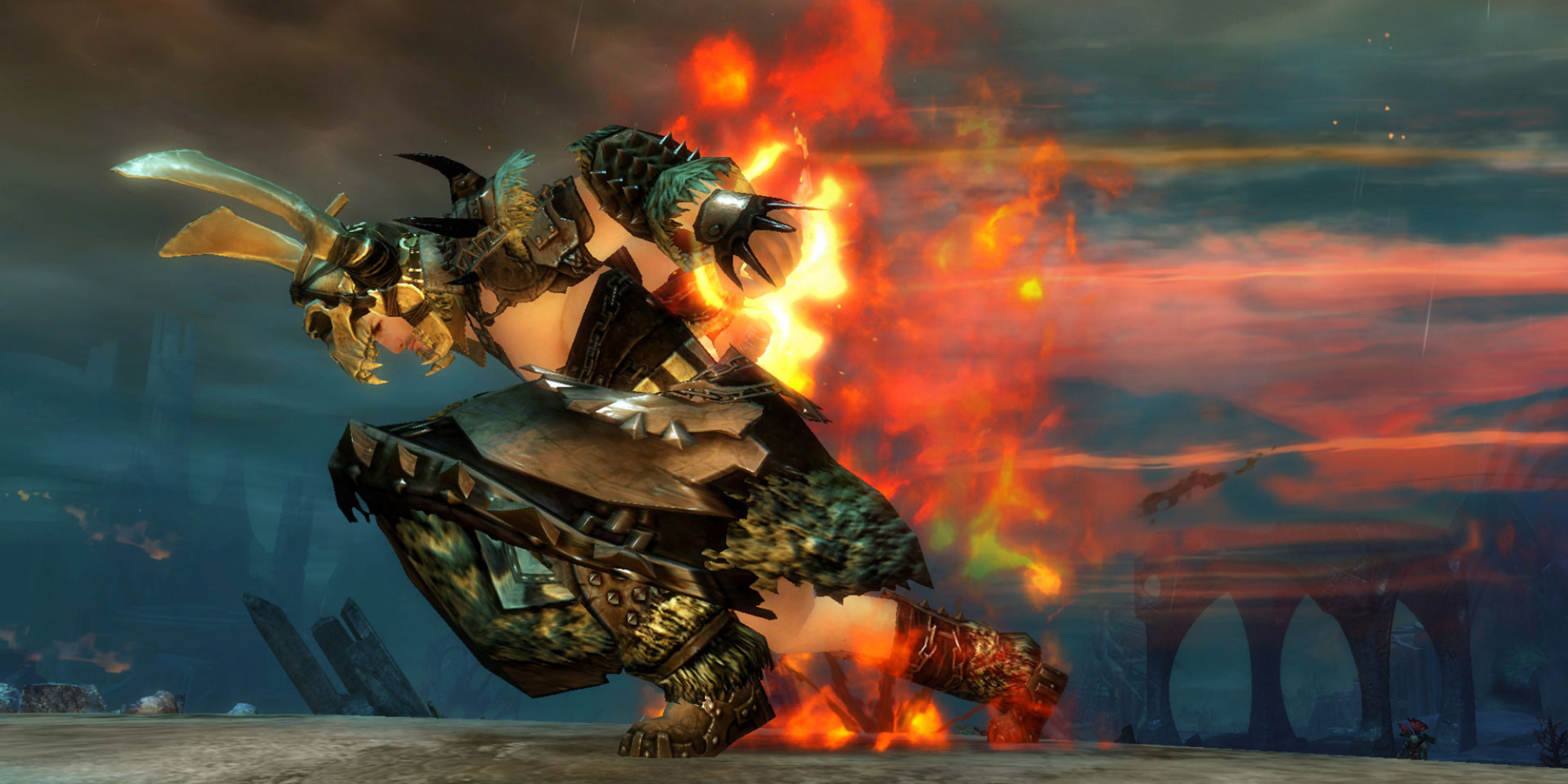 Guild Wars 2 - In-Game screenshot of Warrior doing a Headbutt