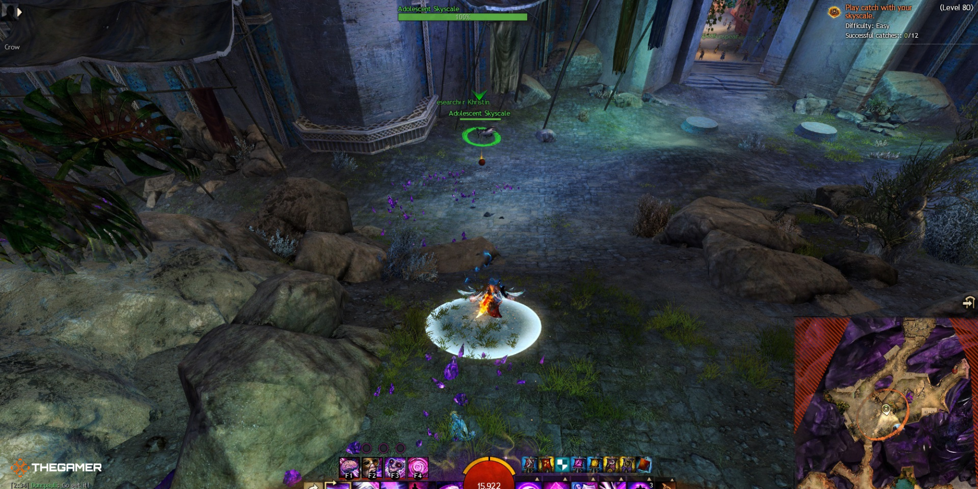 Guild Wars 2 - Player playing catch with their Skyscale