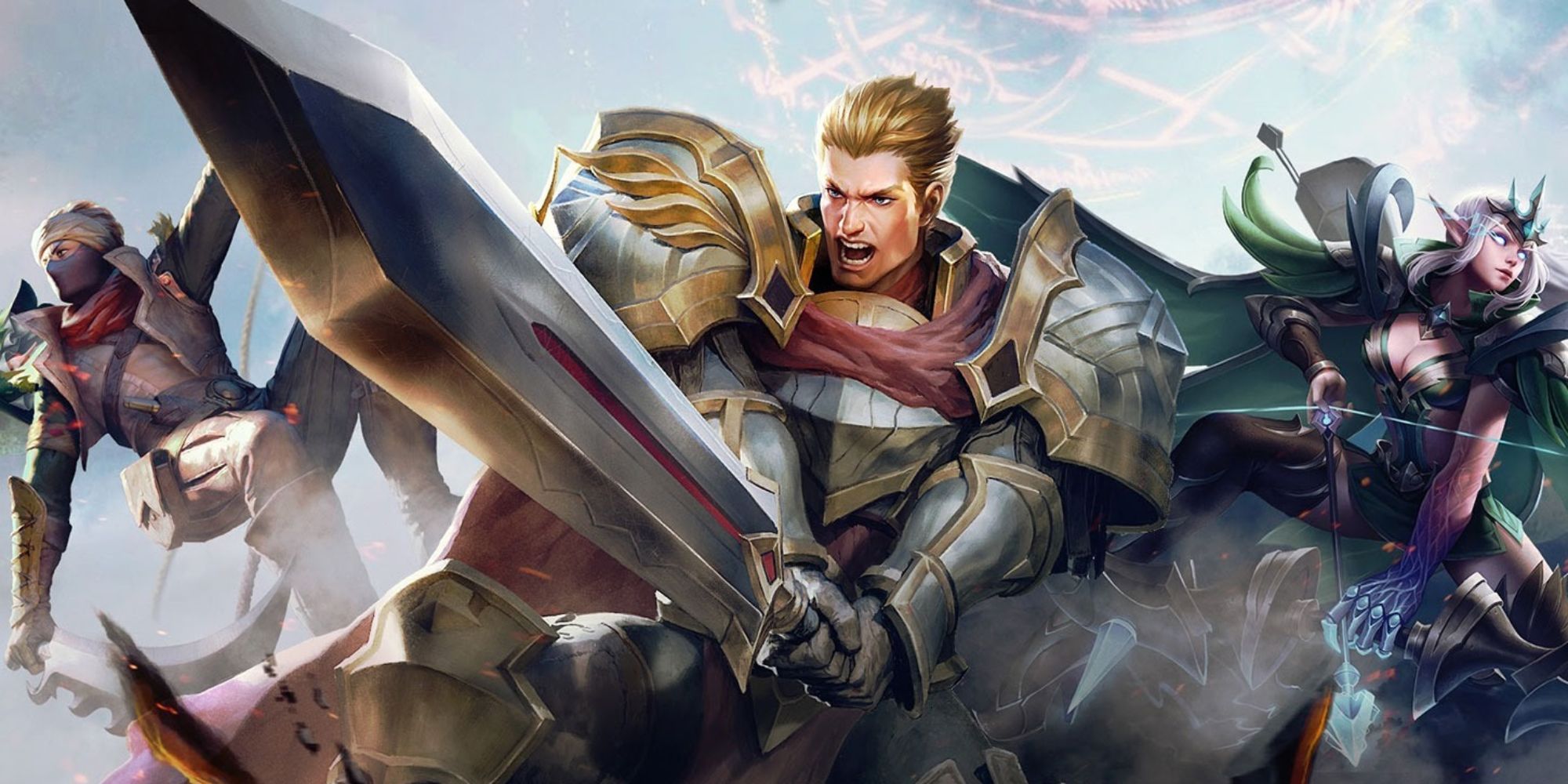 Honor of Kings characters in the splash art.
