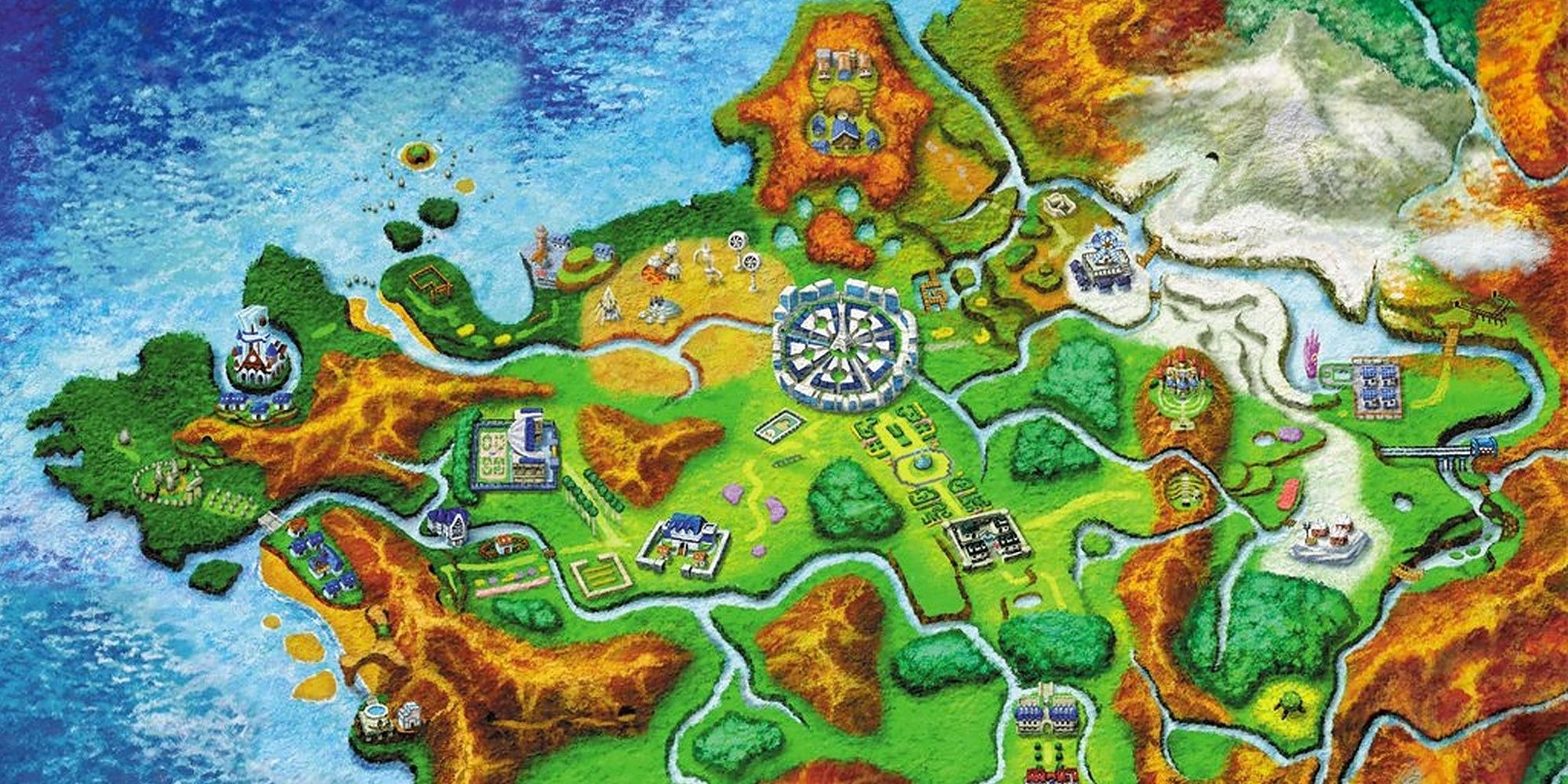 Map of the Kalos Region art from Pokemon X & Y
