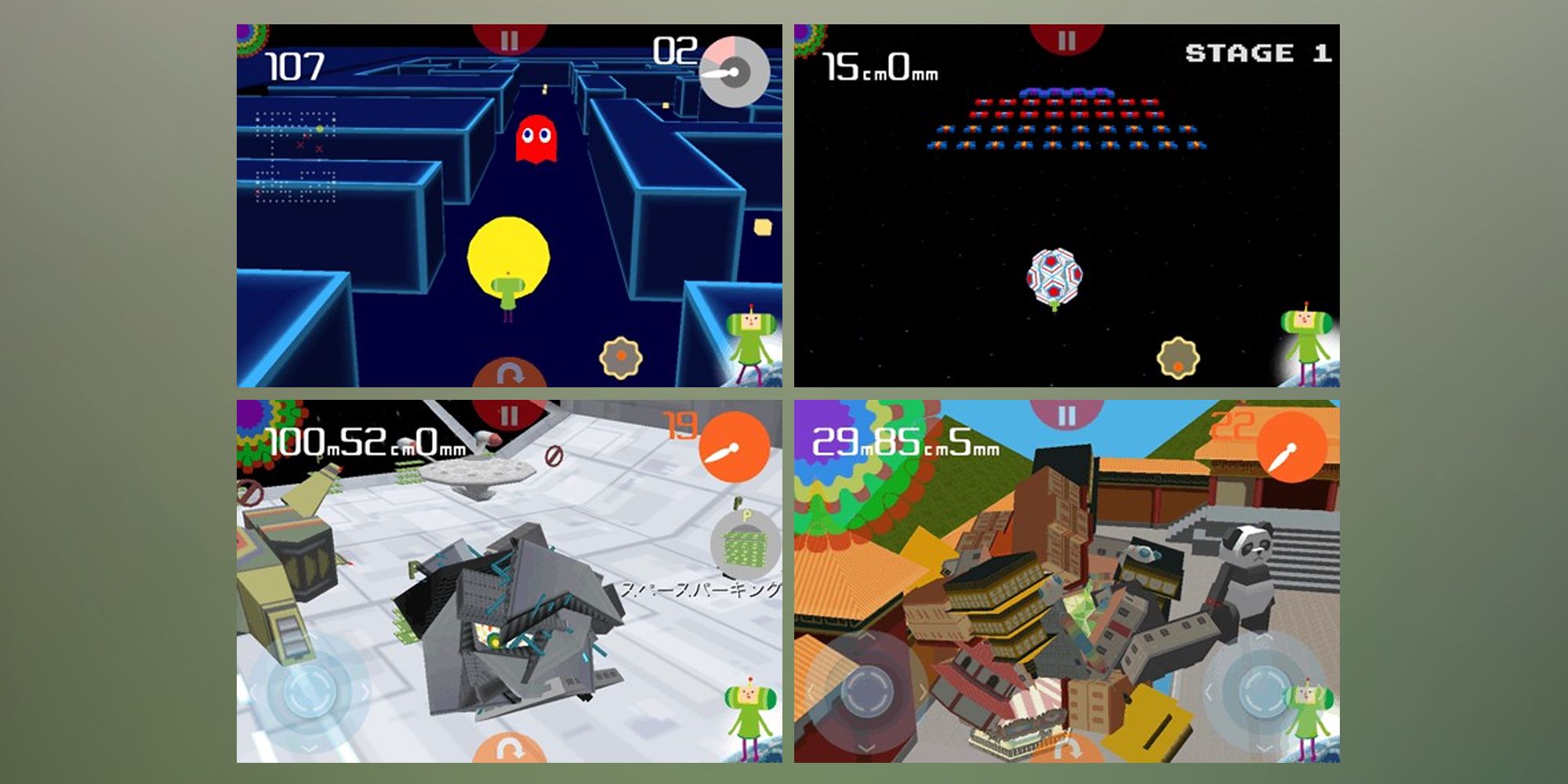 Screenshts of the iOS game Katamari Damacy Mobile 2