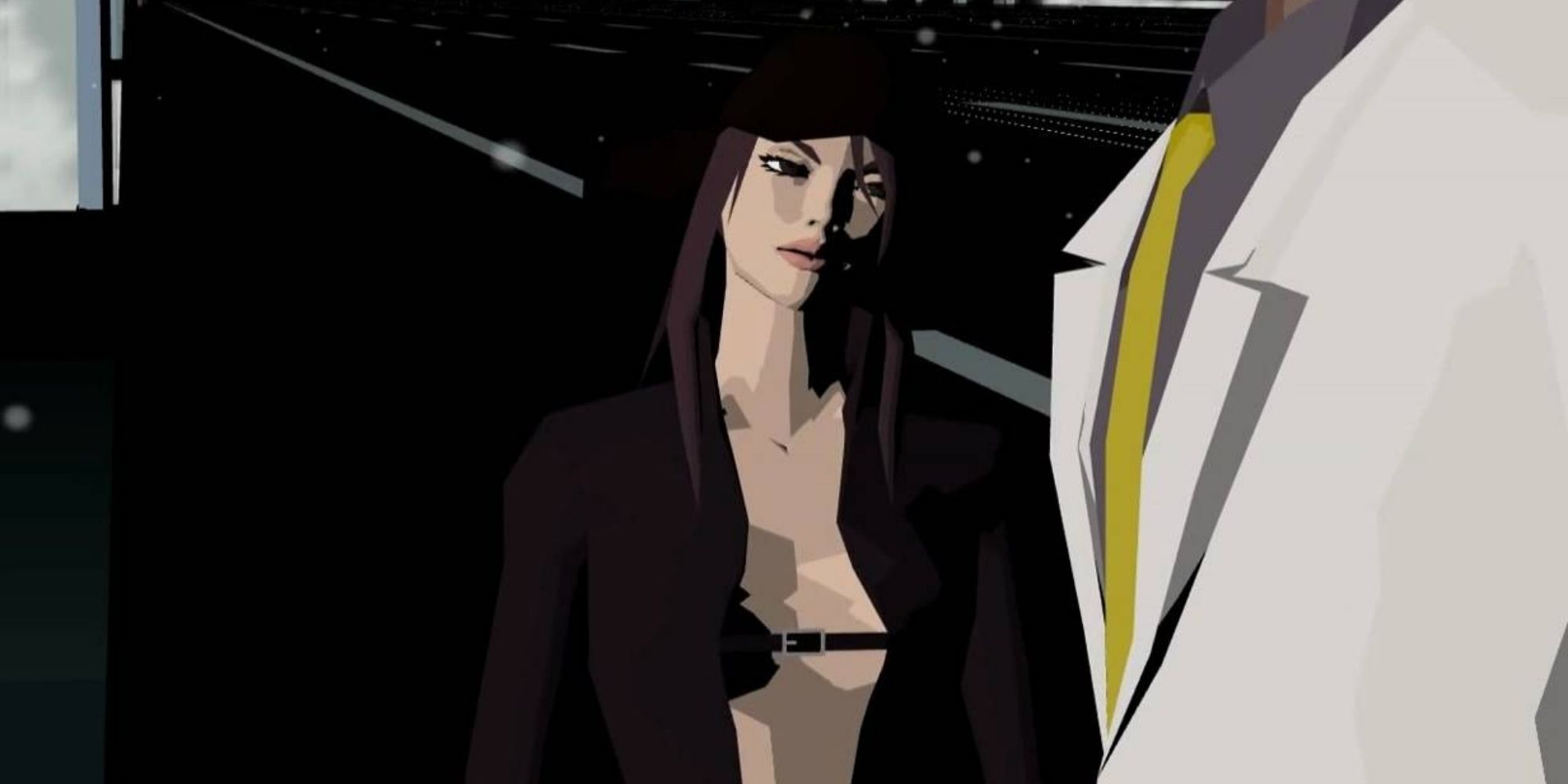 Linda Vermillion looking at the camera in Killer7