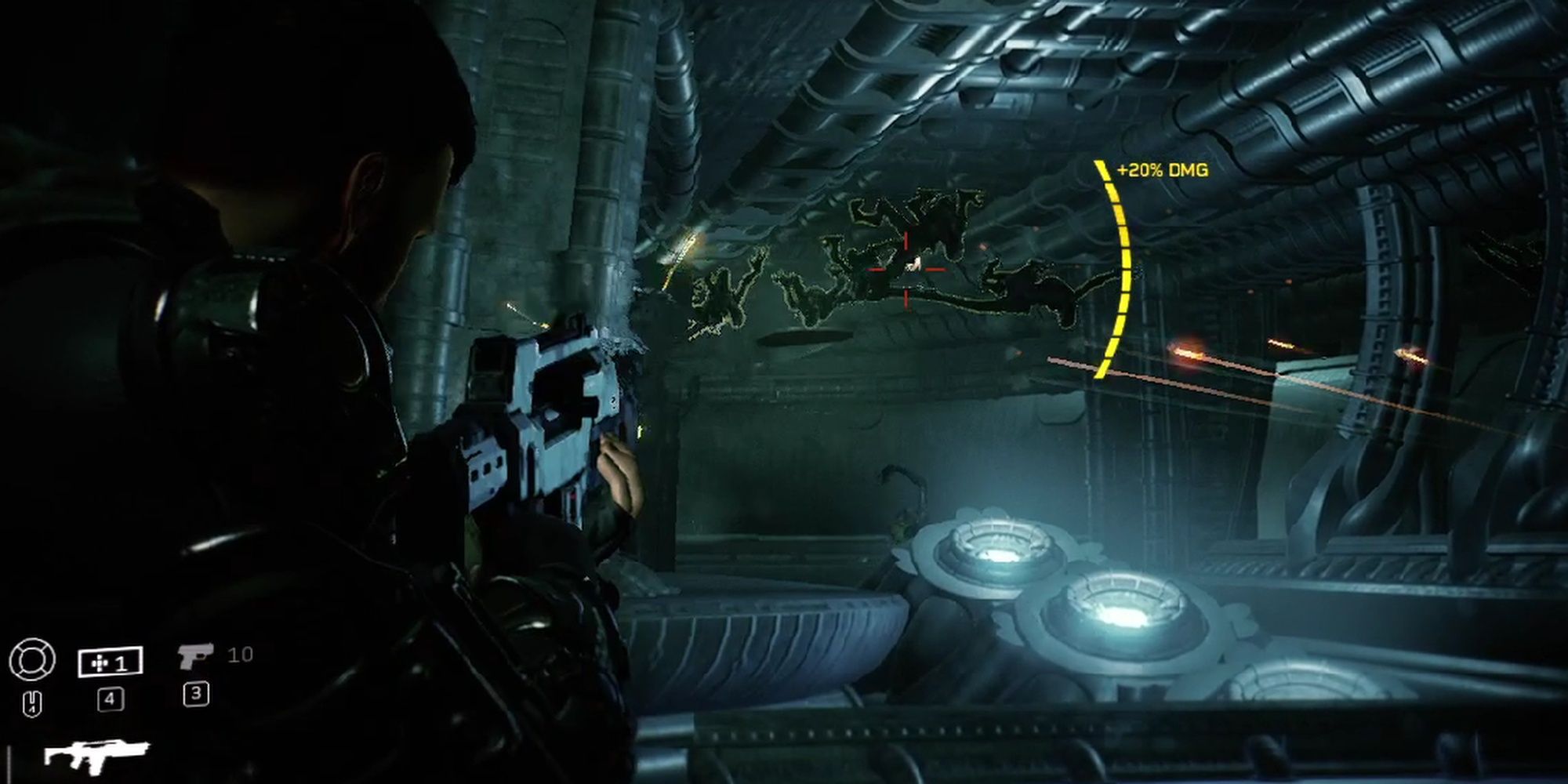 Aliens: Fireteam Elite Marine Using Pulse Rifle On Xenomorphs